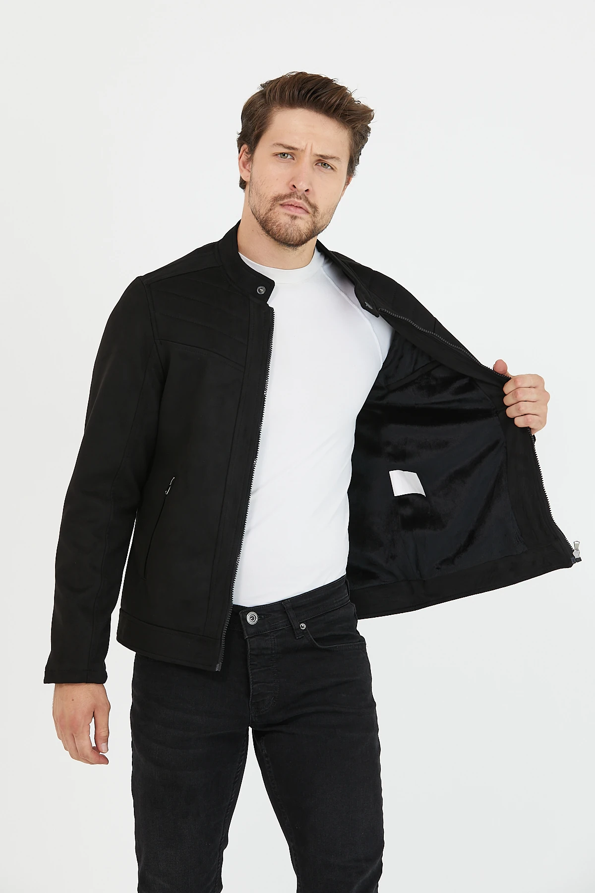 Erkek Yeni Sezon Dar Kesim Süet Ceket & Mont