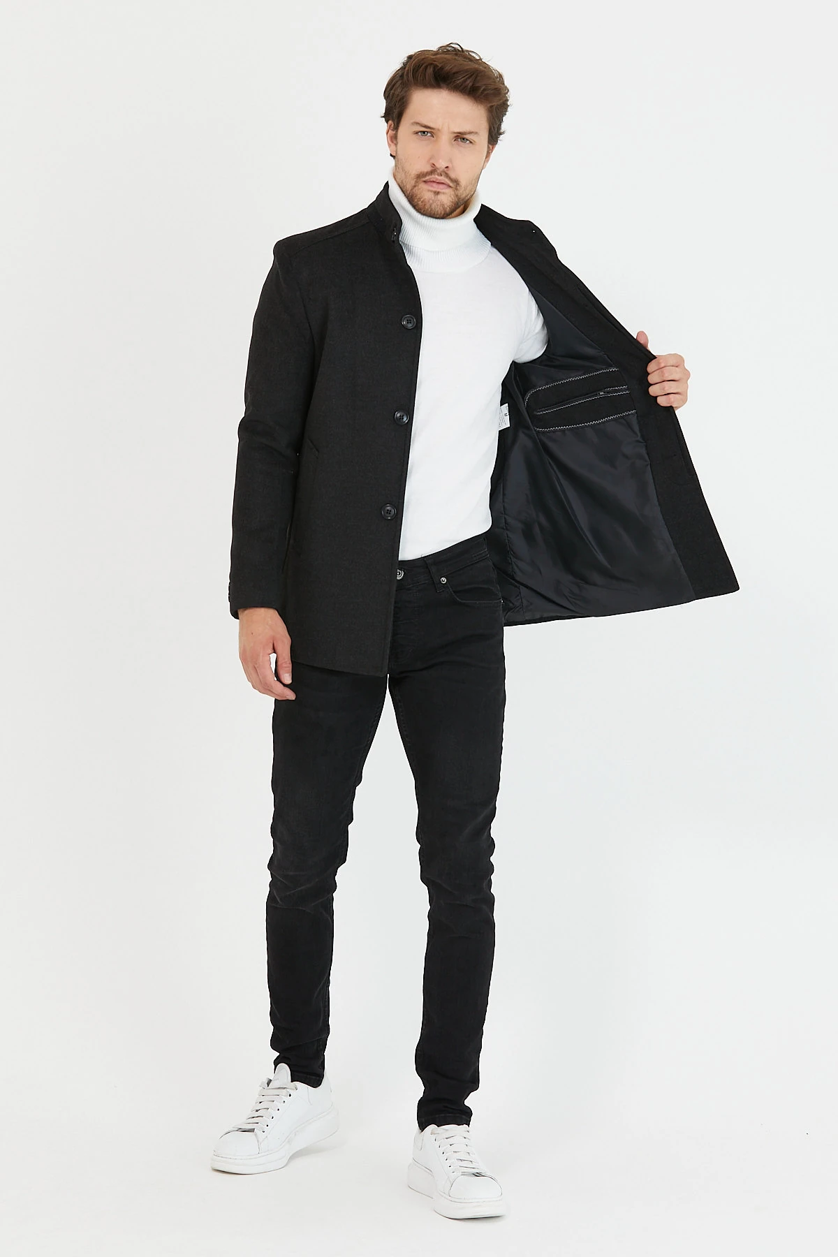 Erkek Yeni Sezon Kısa Kaşe Kaban