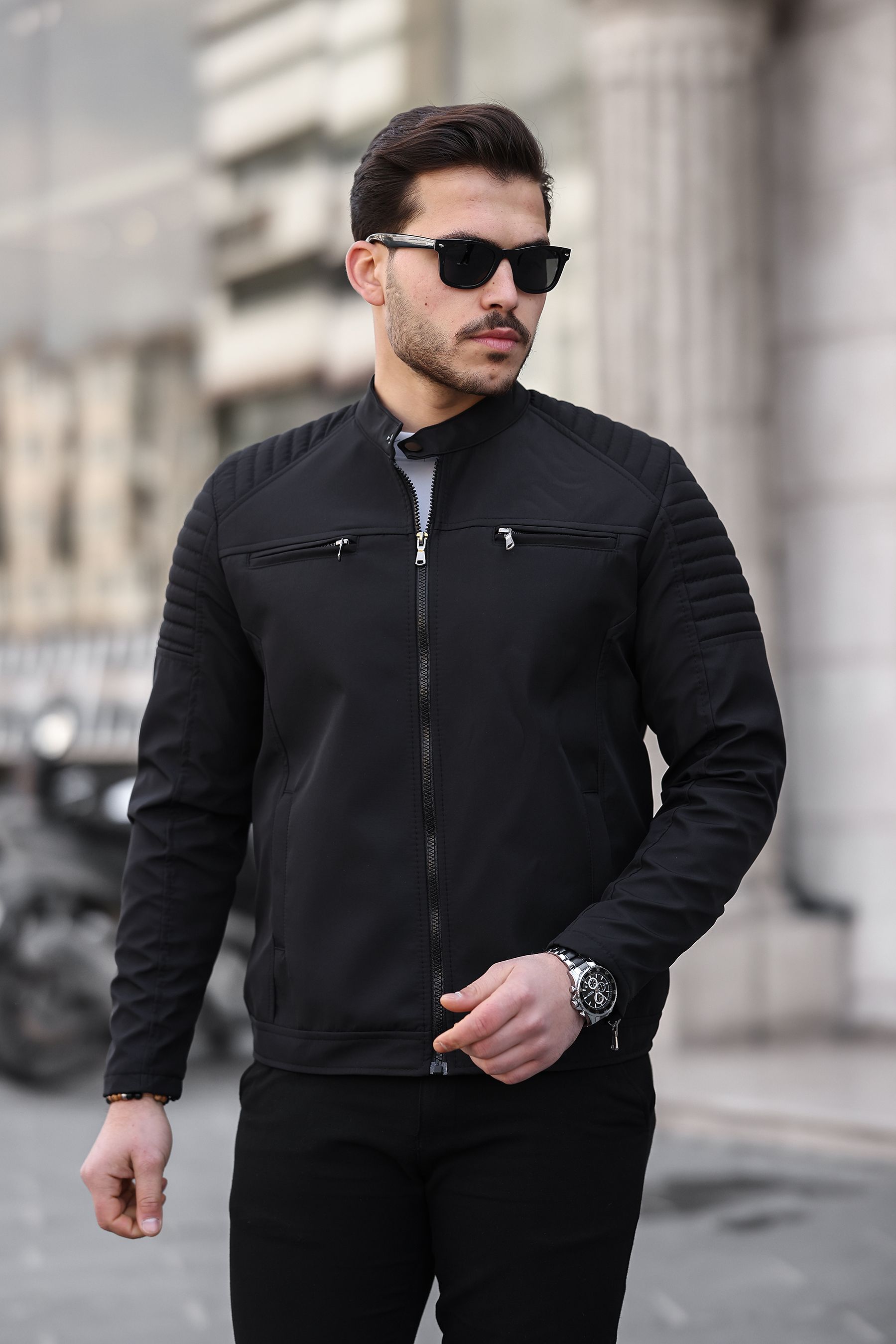 Mero Life Erkek Su ve Rüzgar Geçirmez Slim Fit Astarlı Mevsimlik Mont