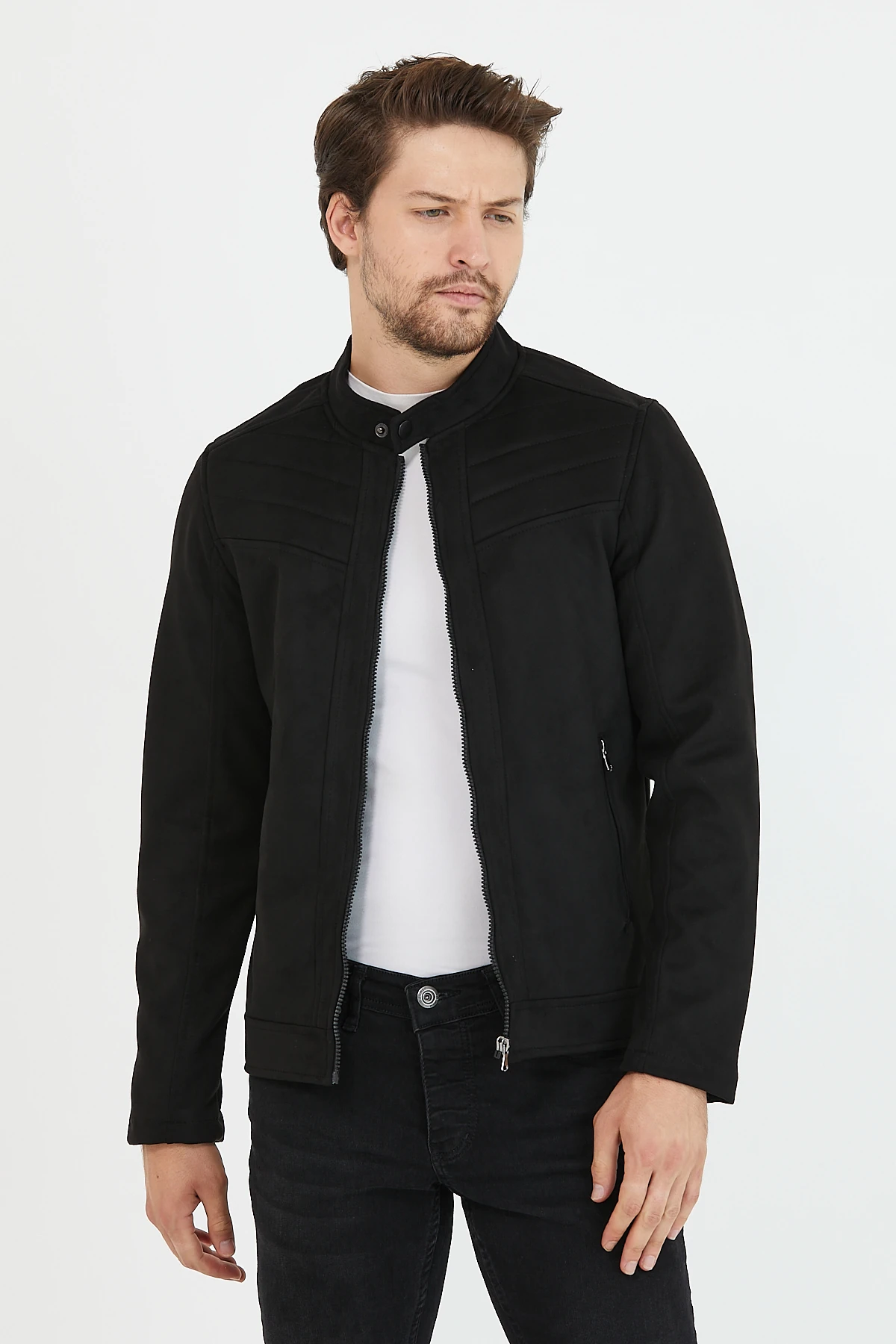 Erkek Yeni Sezon Dar Kesim Süet Ceket & Mont