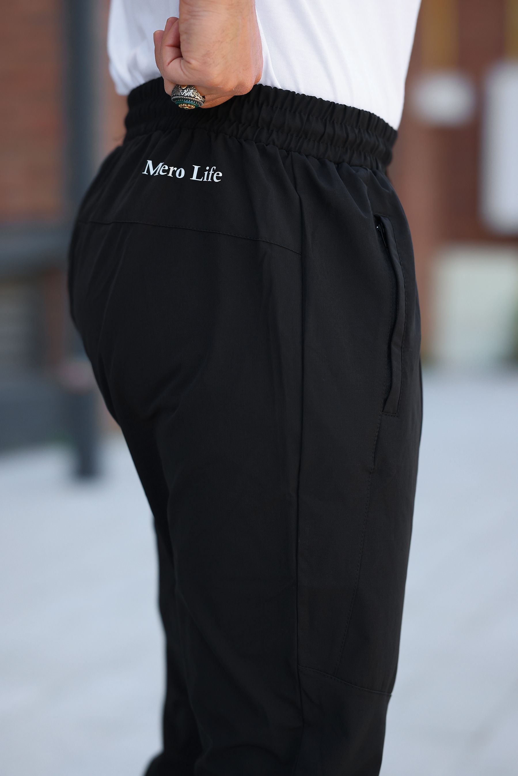 Mero Life Erkek Baggy Eşofman Altı Fermuarlı Paça Kaliteli Paraşüt Kumaş