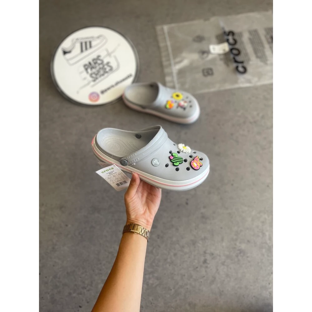 Crocs Crocband Gri & Pembe