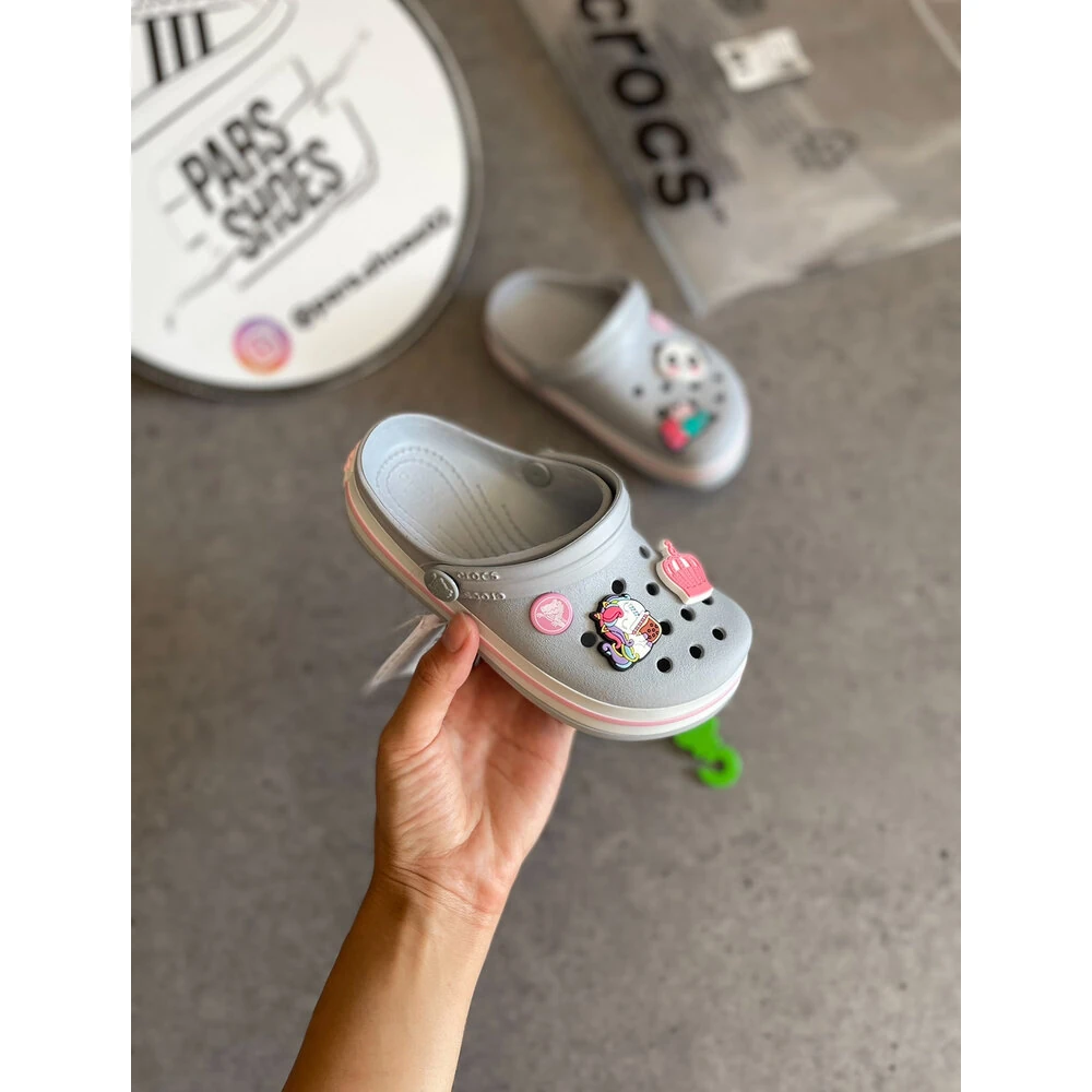 Crocs Crocband Gri & Pembe