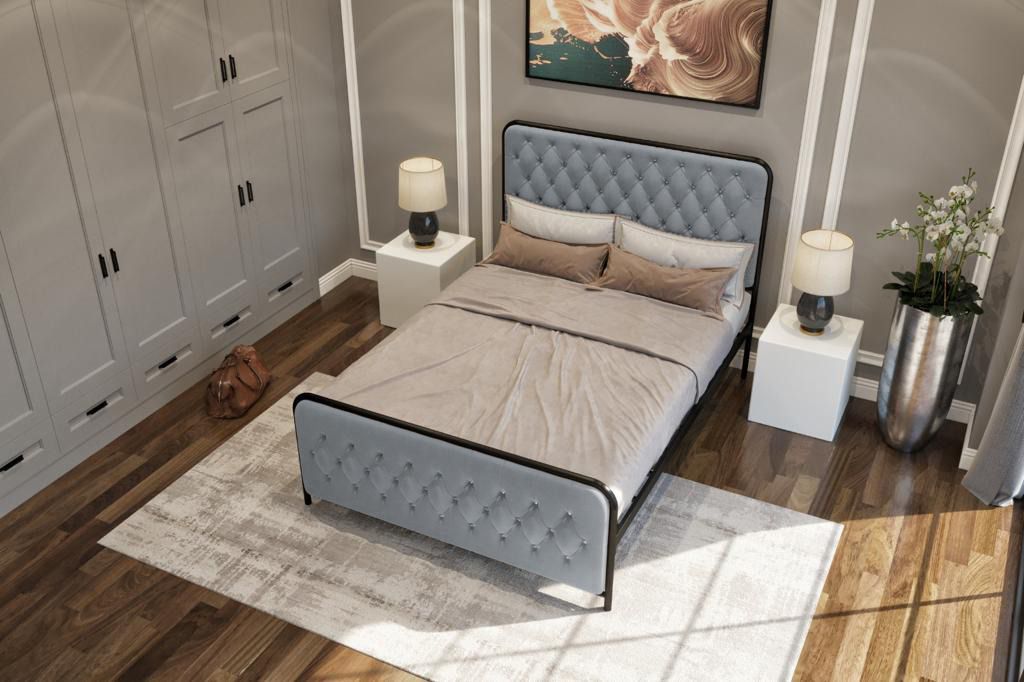 SPACE Çift Başlıklı Metal Karyola 140X190 Luxury
