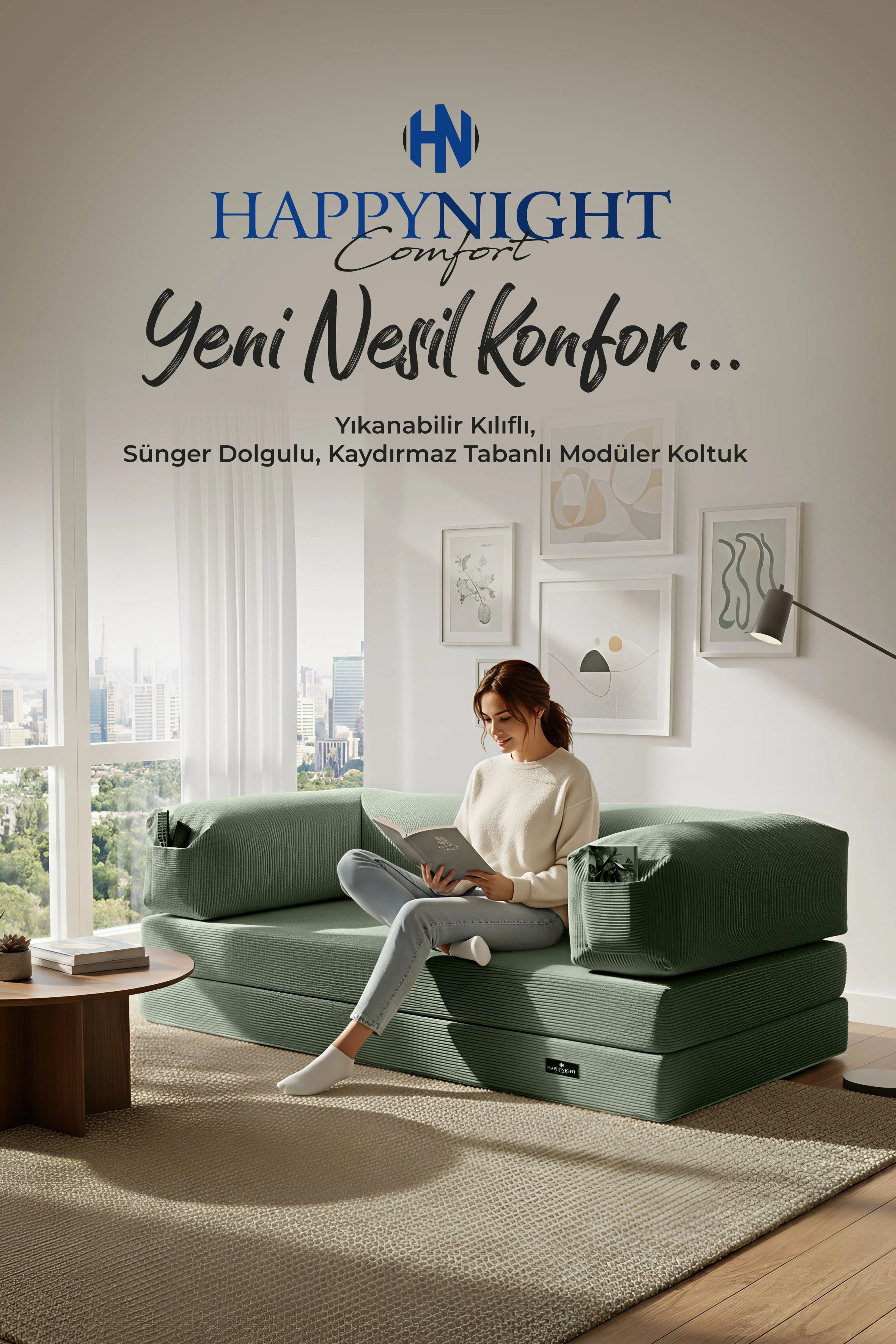 HAPPYNIGHT Sofya Aktivite Koltuğu | Oyun Koltuğu | Sünger Koltuk | Sinema Koltuğu