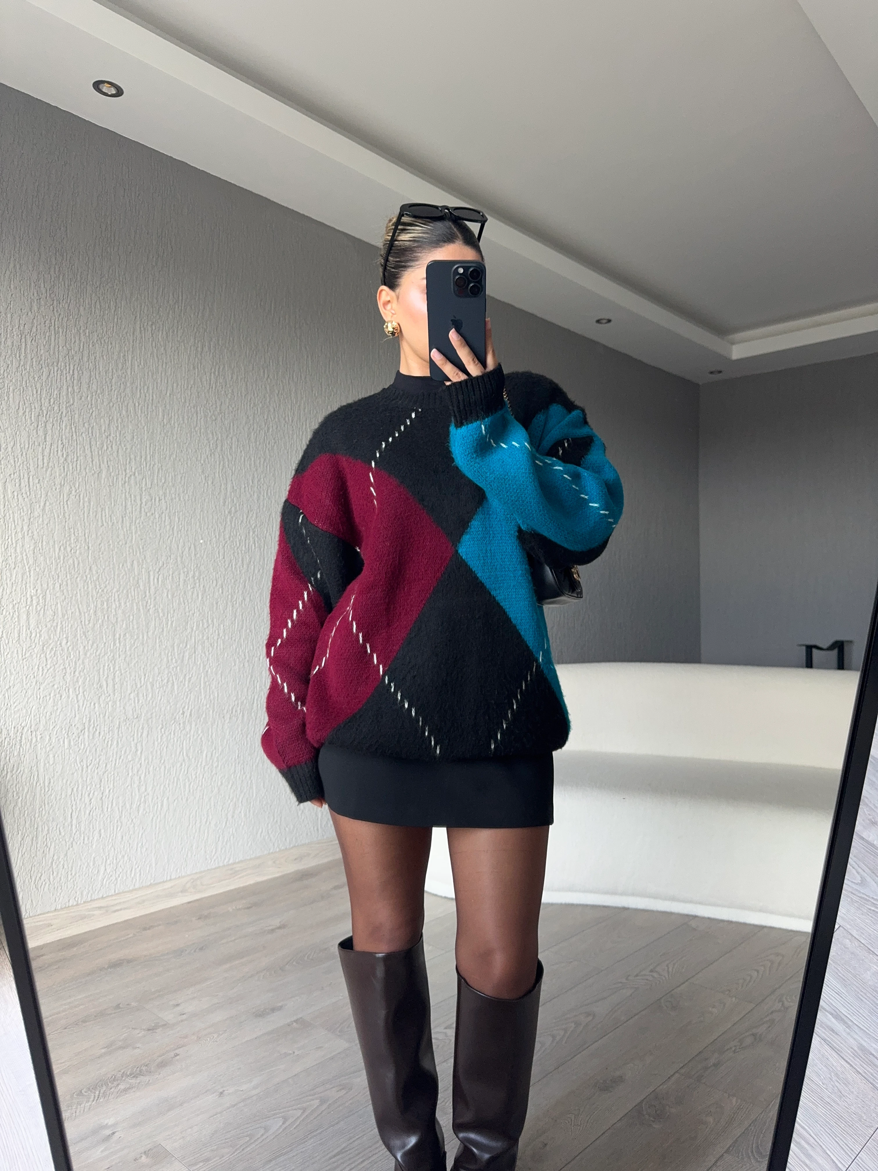 BAKLAVA DESENLİ KAZAK