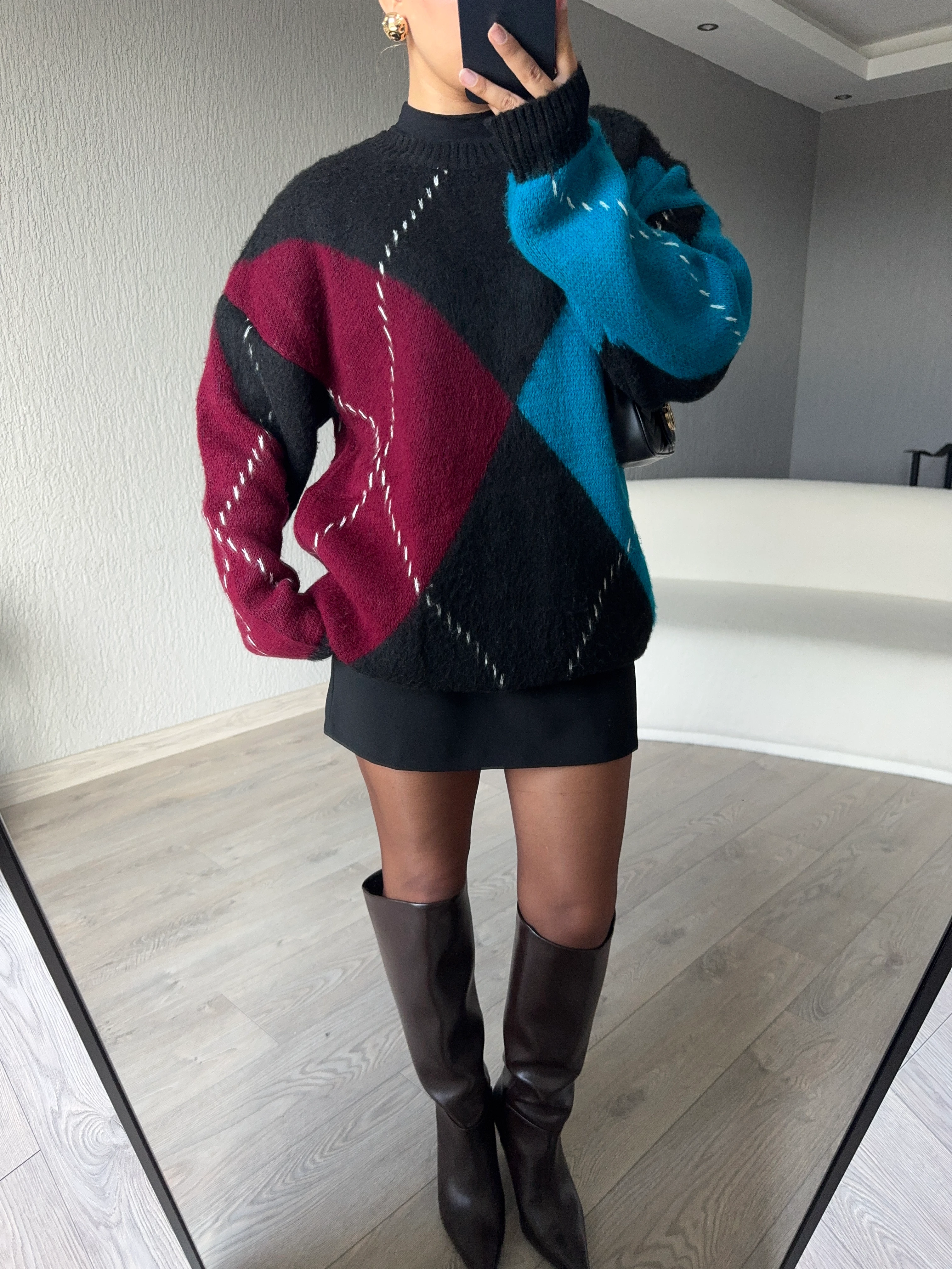 BAKLAVA DESENLİ KAZAK