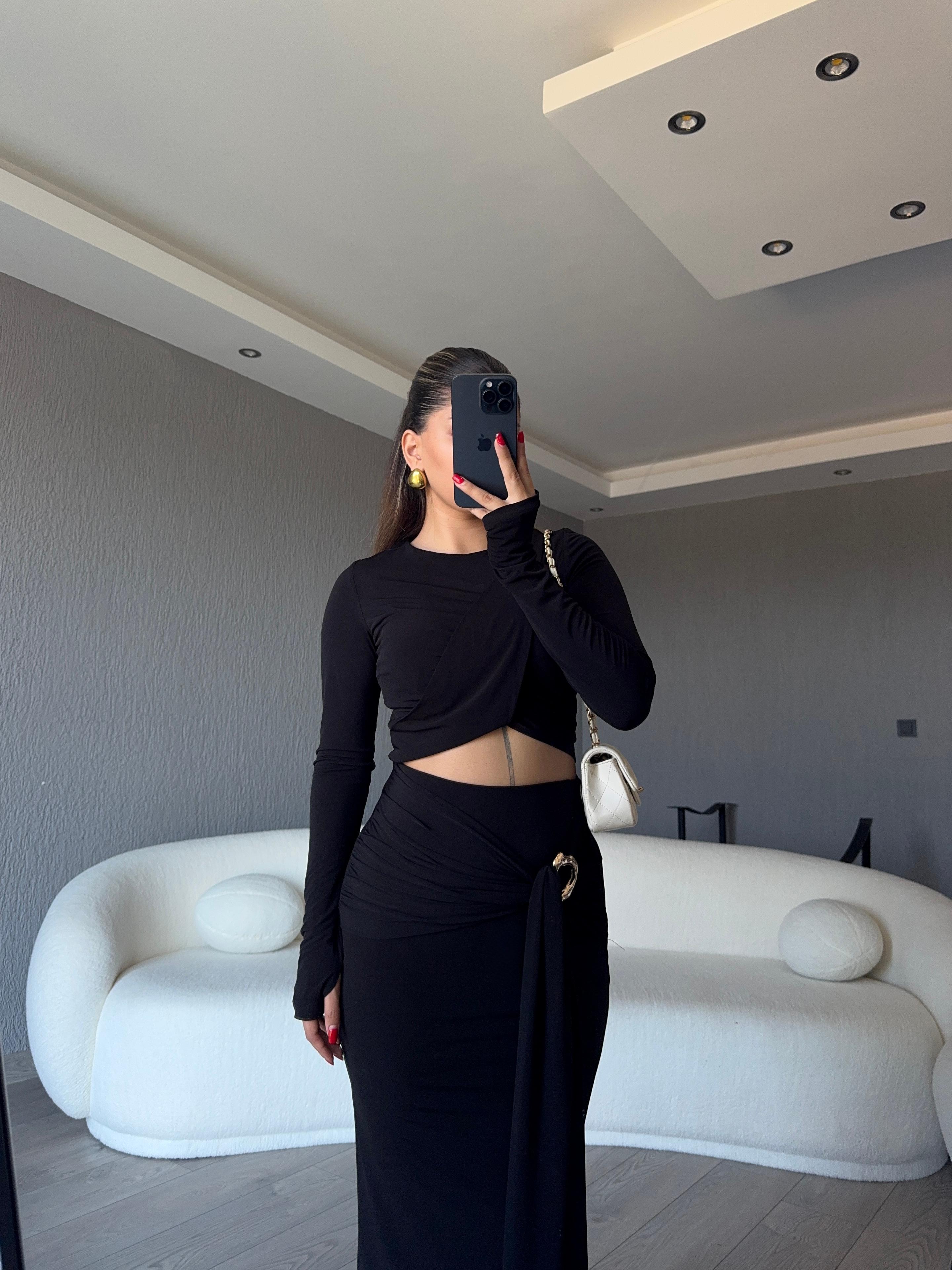 GOLD TOKALI UZUN ETEK CROP TAKIM