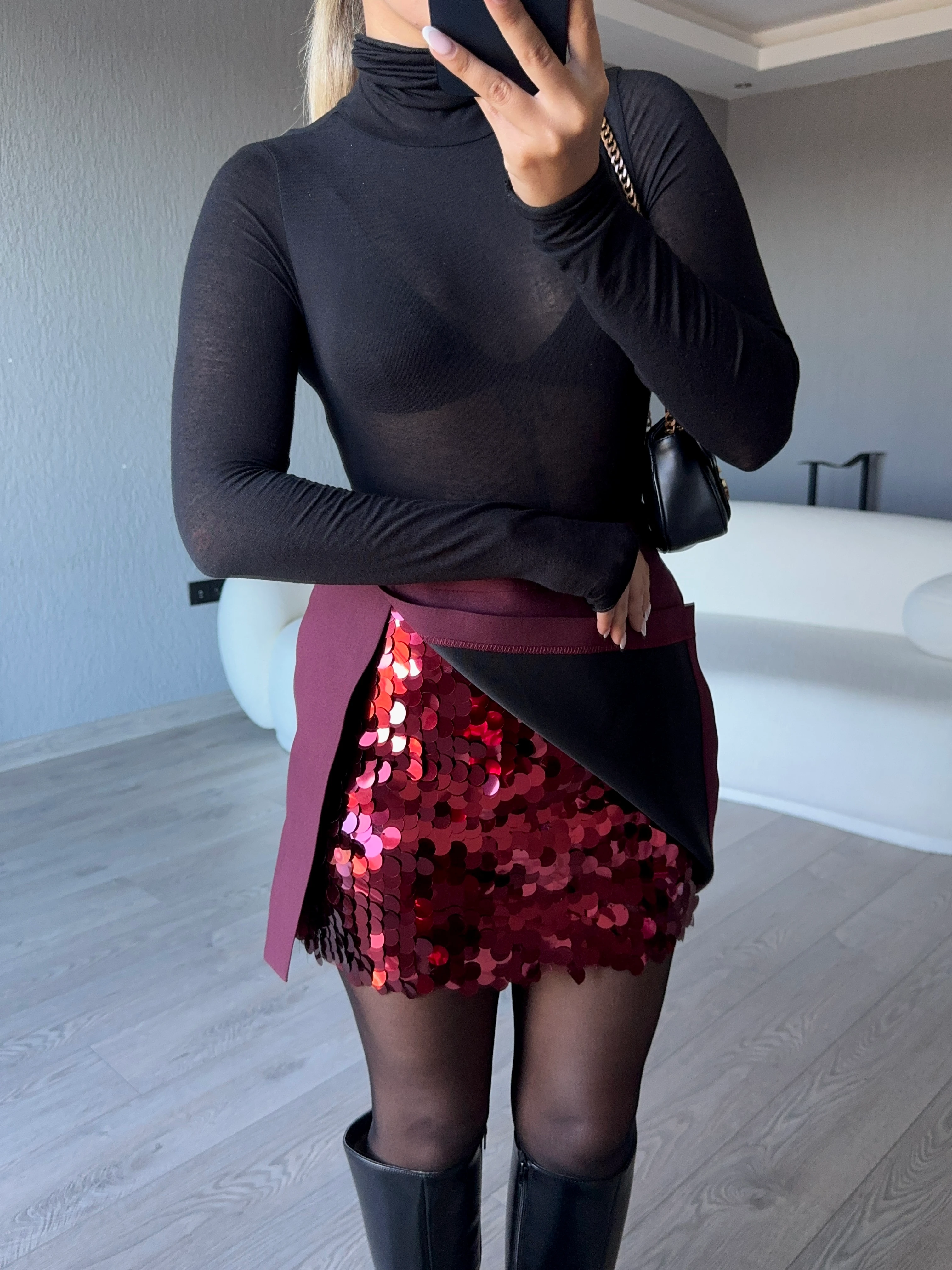 PAYET DETAYLI KATMANLI MİNİ ETEK