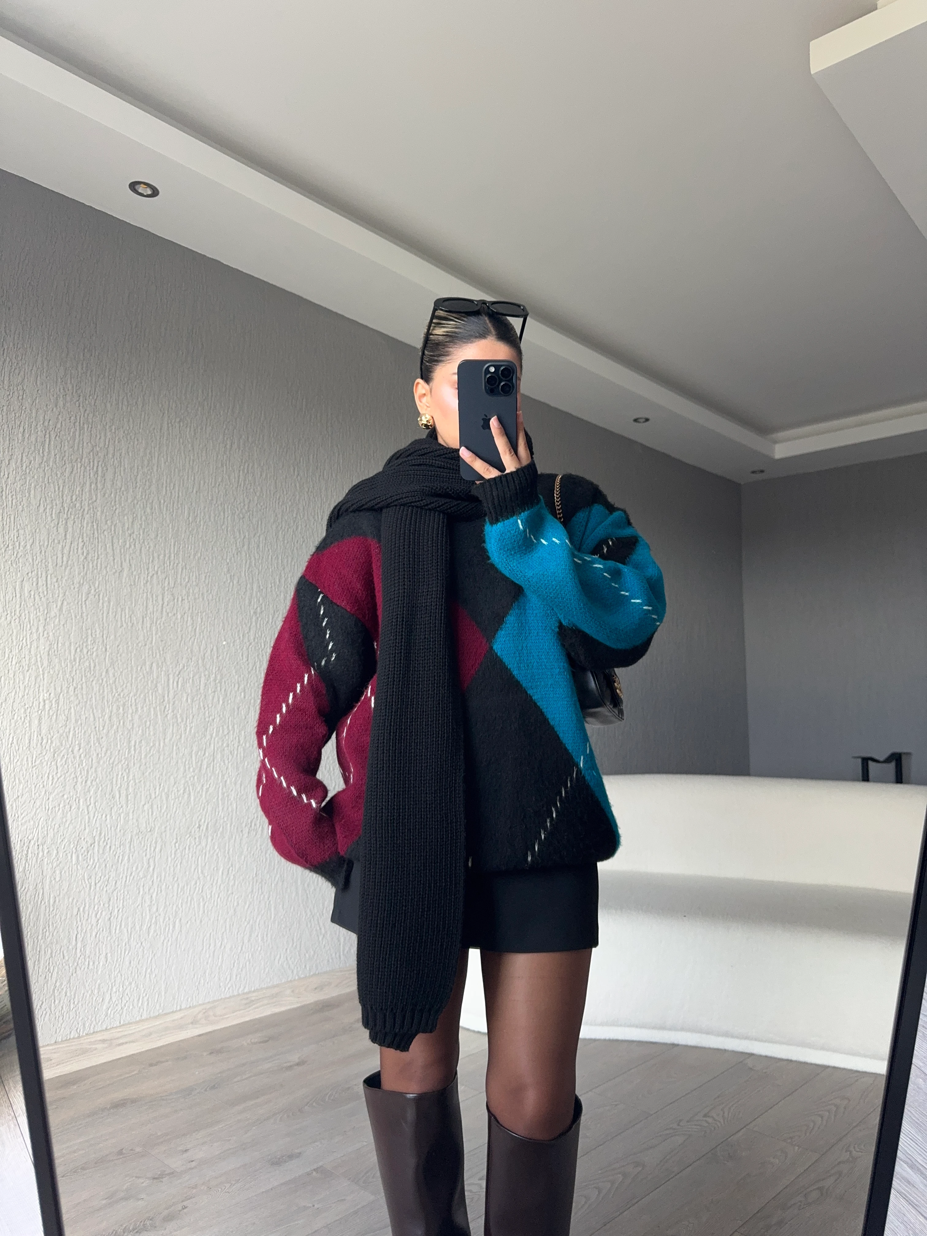 BAKLAVA DESENLİ KAZAK