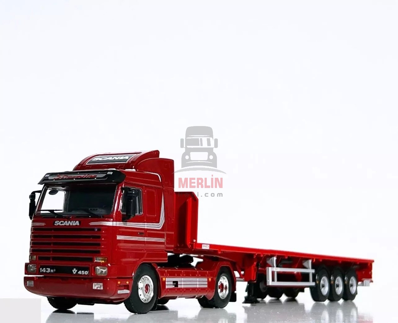 1/50 SCANIA 143-  3 Serisi Streamline 4X2 + Flatbed Dorseli