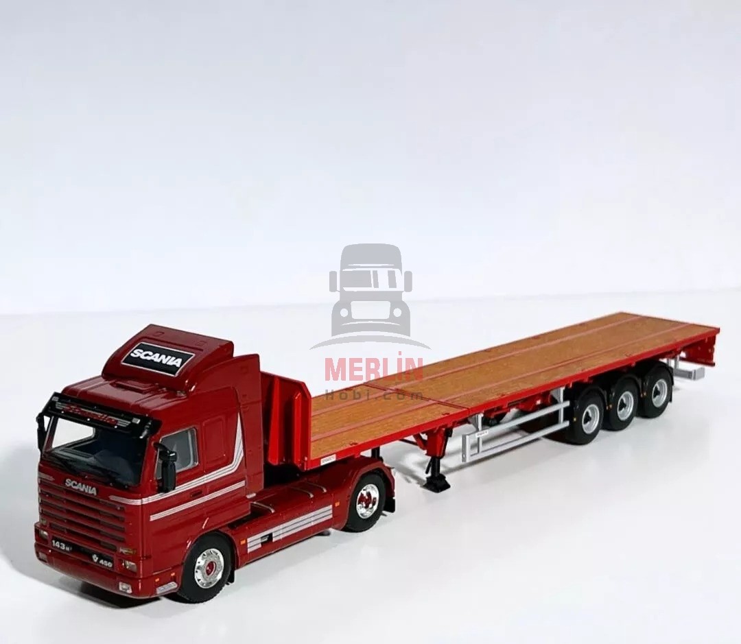 1/50 SCANIA 143-  3 Serisi Streamline 4X2 + Flatbed Dorseli