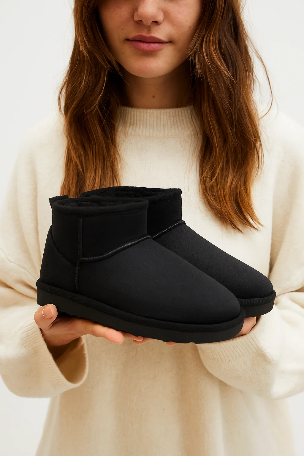  Kadın Süet Içi Kürklü Alçak Taban Bilekte Kısa Kadın Bot&bootie 