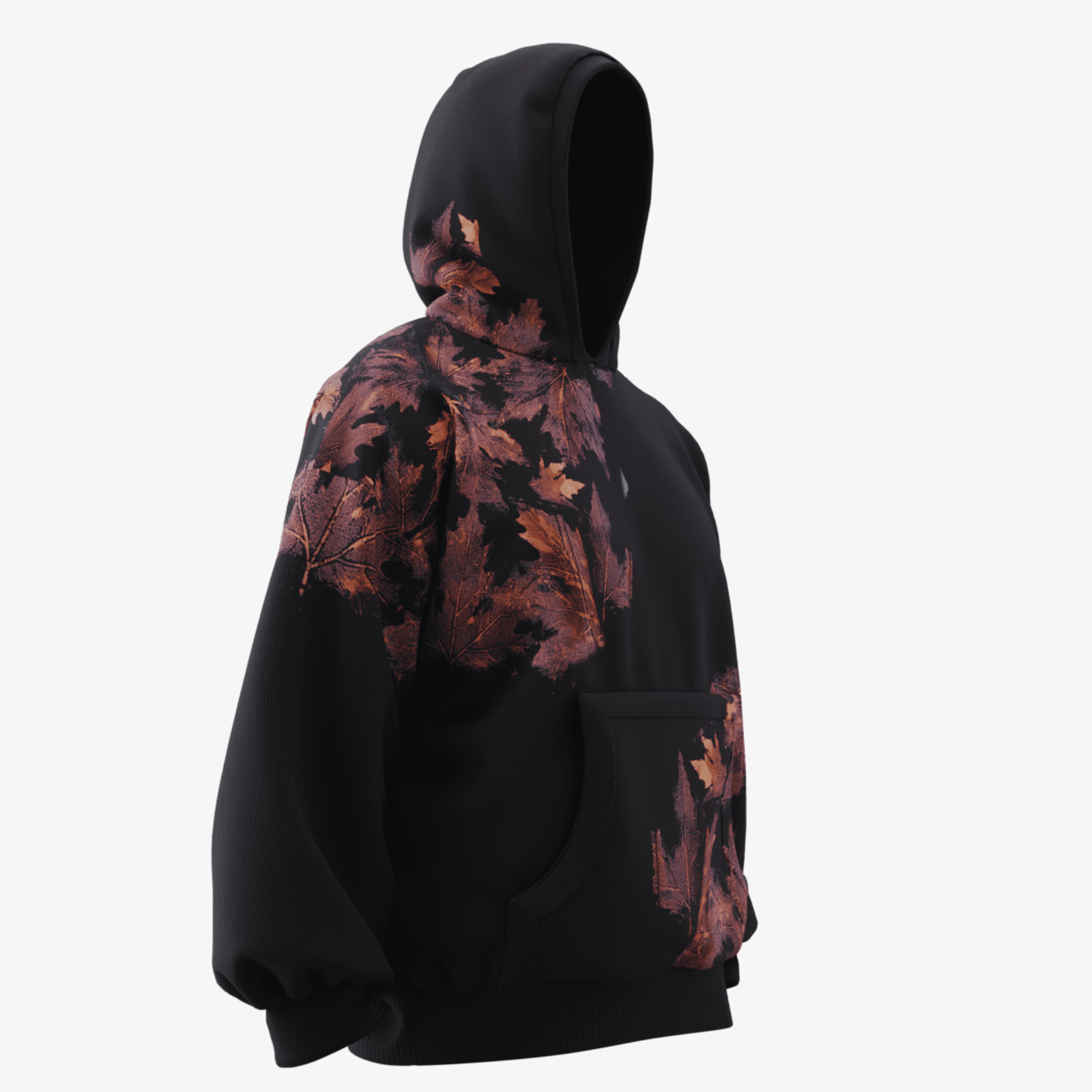 Yaprak Baskılı Hoodie