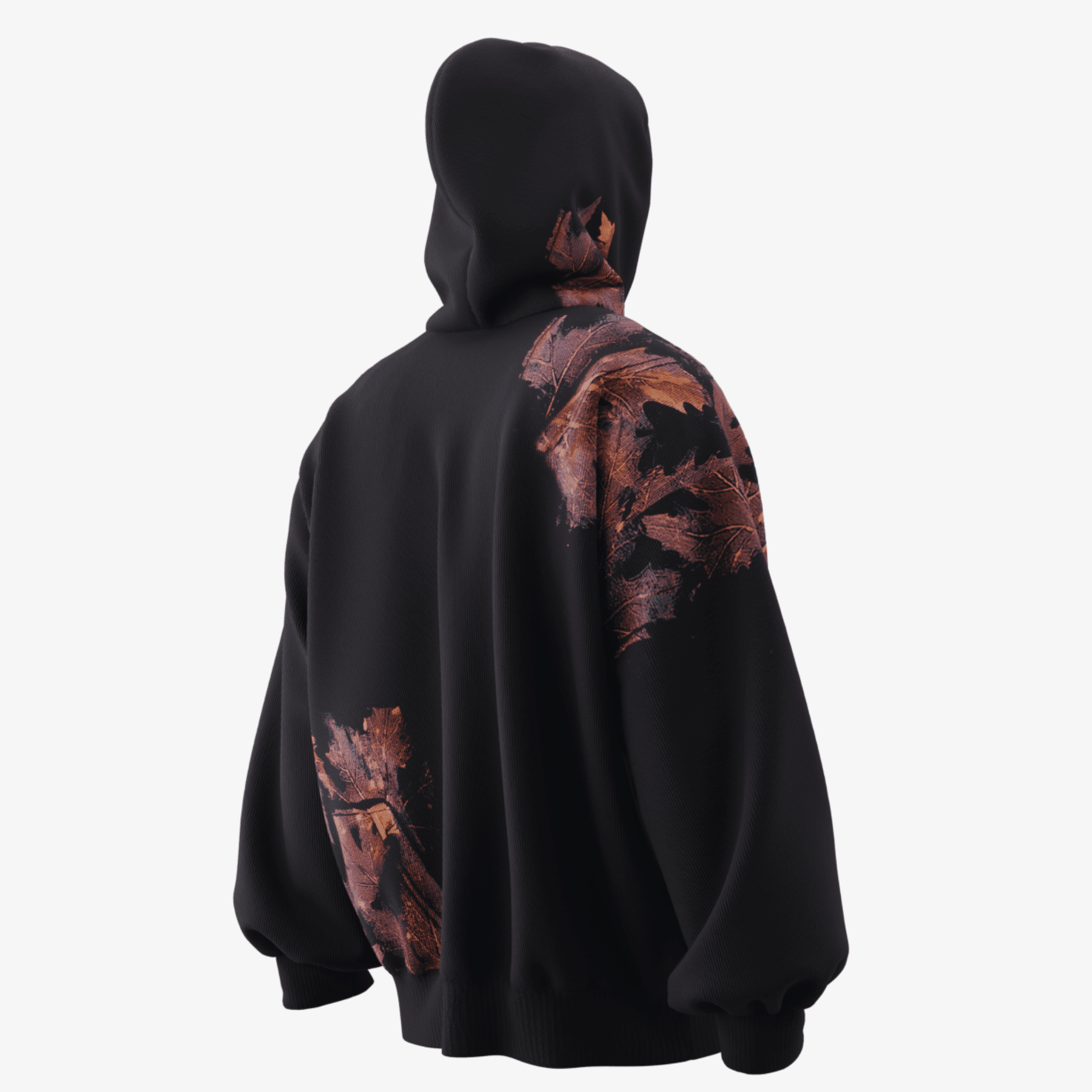 Yaprak Baskılı Hoodie