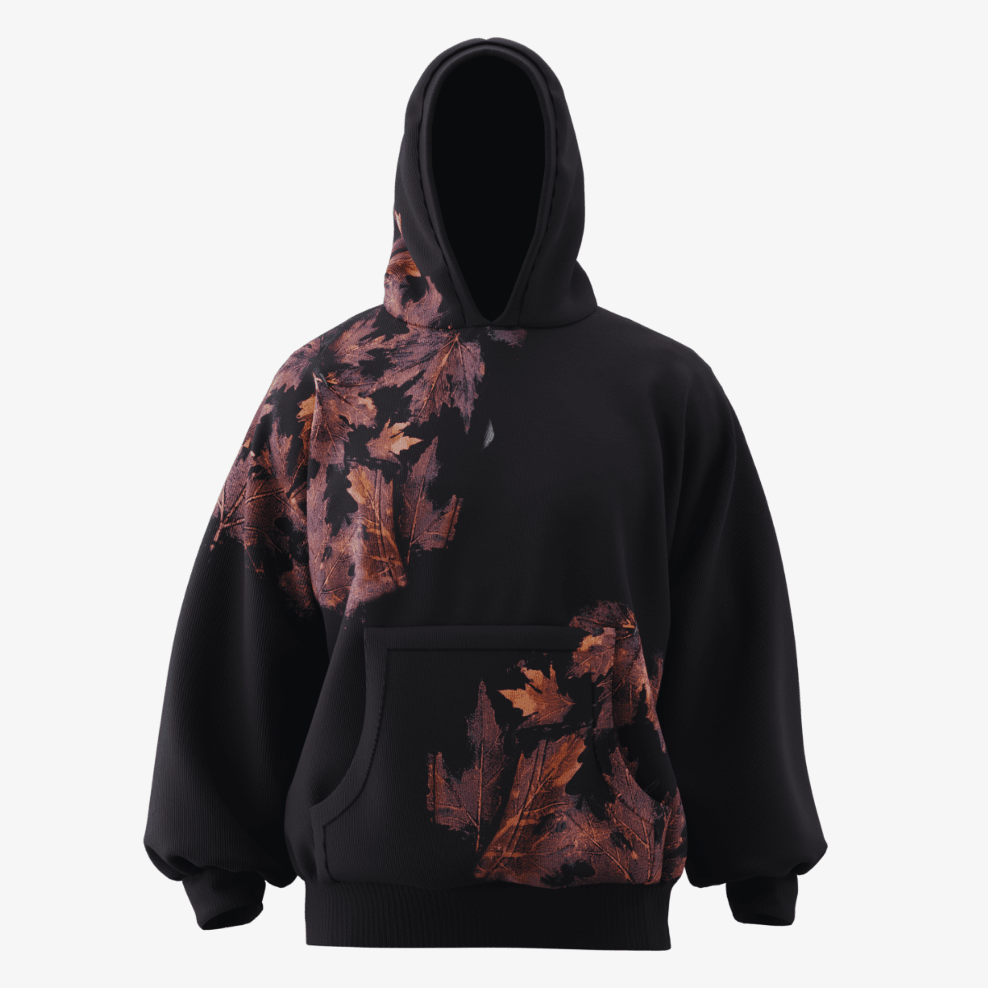 Yaprak Baskılı Hoodie