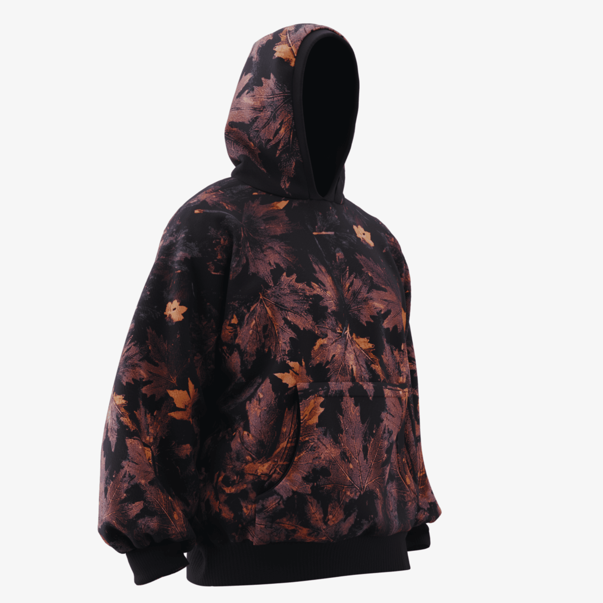 Full Yaprak Baskılı Hoodie