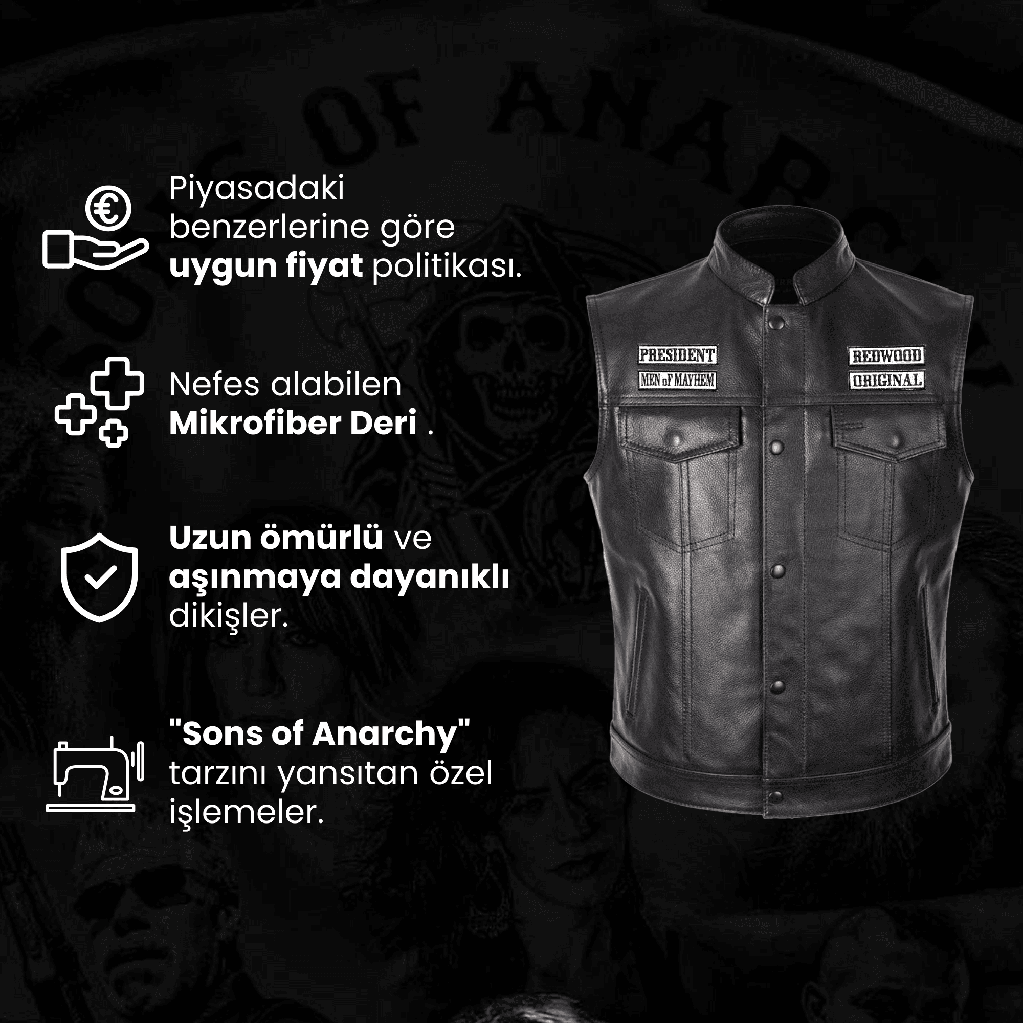 Sons Of Anarchy Deri Yelek