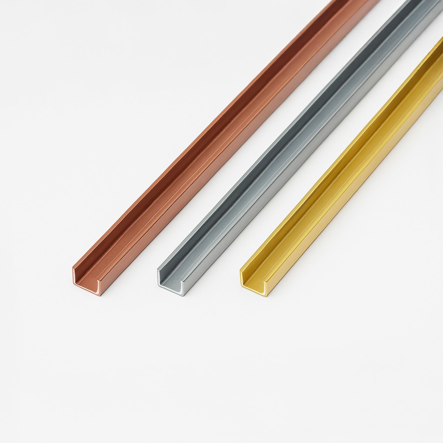 50 adet | 100 cm | U Oluk | U Cam Kanalı | Vitray Malzemeleri | Kenar Oluğu | Pirinç & Gold, Bakır, Gümüş Renk