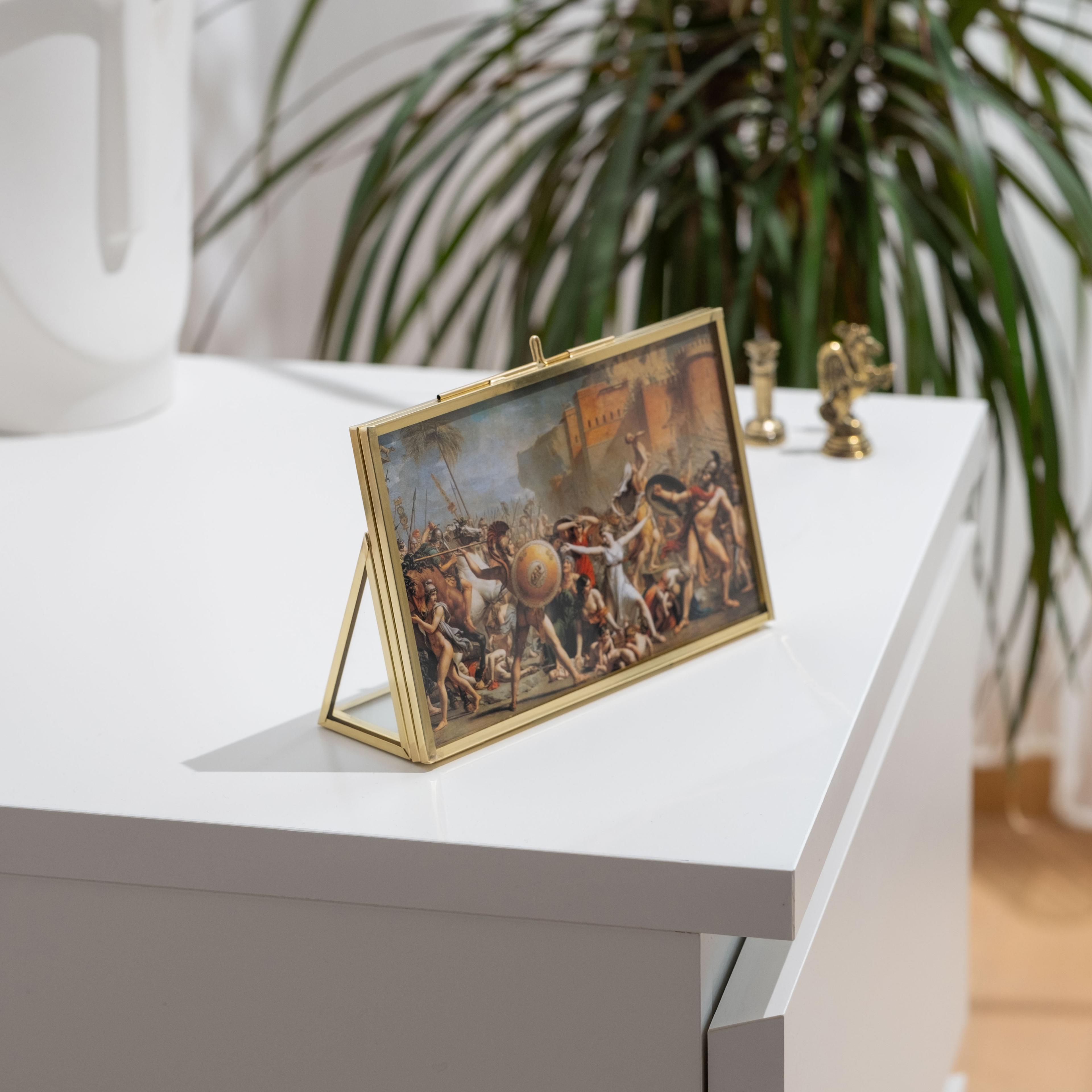 6x4 inch | Picture & Photo Floating Frame | Desktop | Horizontal | Glass | Brass & Gold