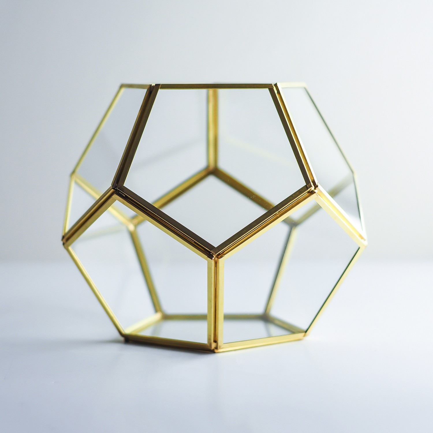 21x21x17cm Geometrik Teraryum Cam Fanus Aksesuar Çikolata Kutusu Pirinç Gold Siyah Bakır Gümüş