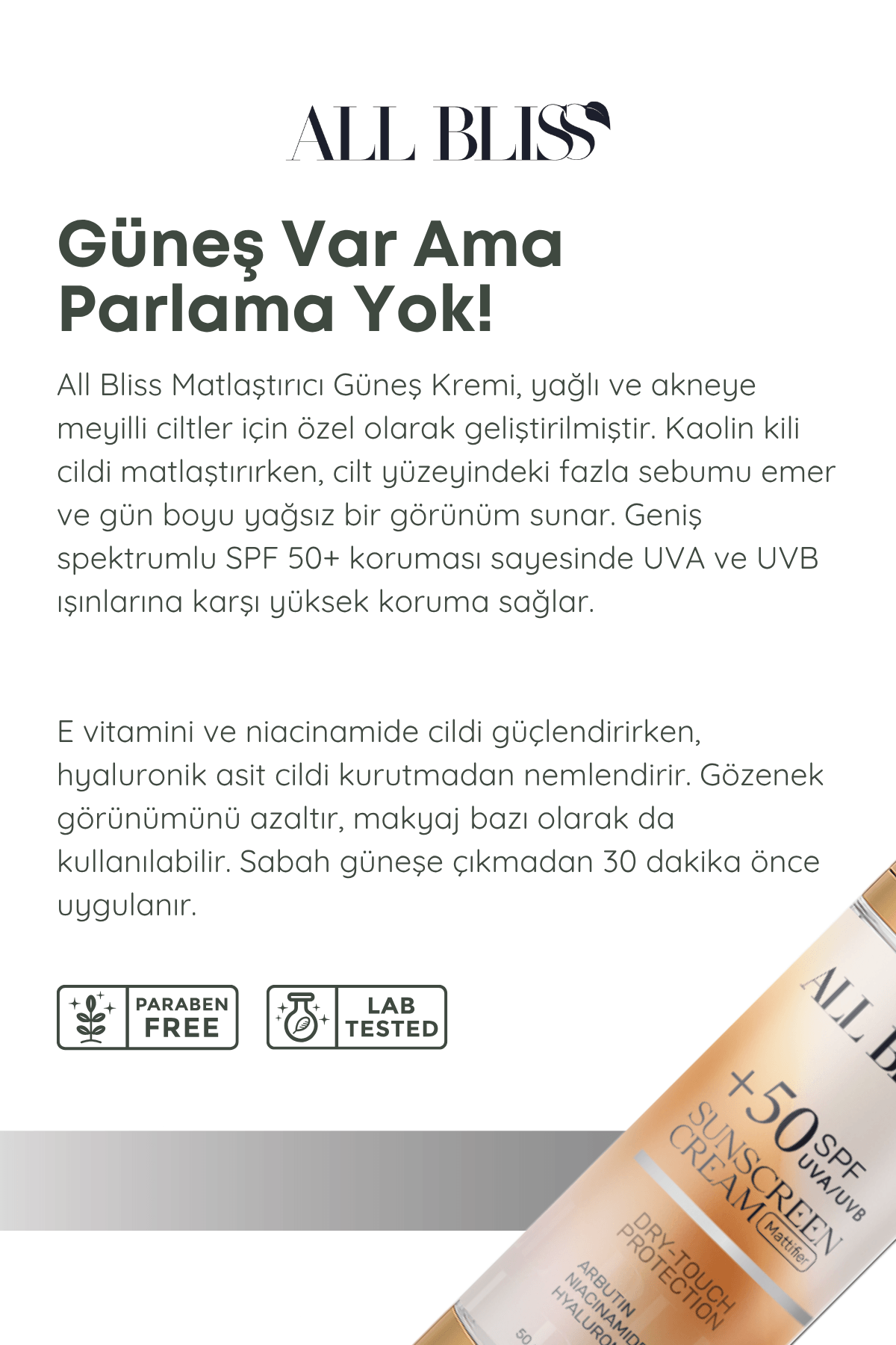 SPF 100 Matlaştırıcı Güneş Kremi 50 ml 