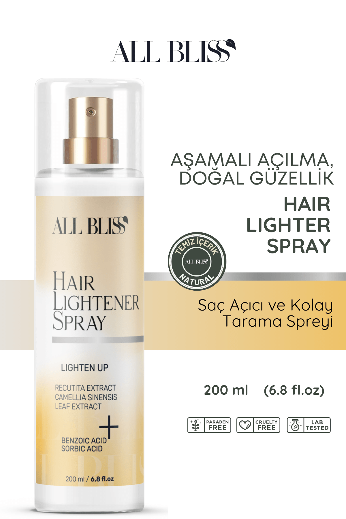 Saç Açıcı Sprey 200 ml – Aşamalı Renk Açıcı Bakım Spreyi