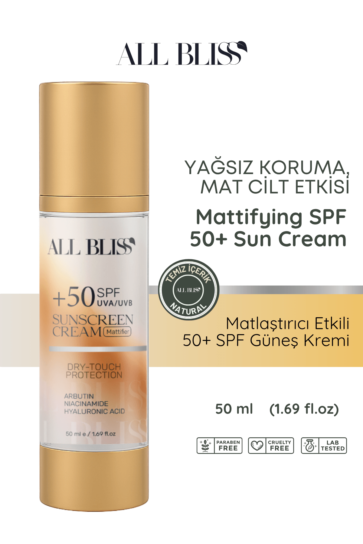 SPF 100 Matlaştırıcı Güneş Kremi 50 ml 
