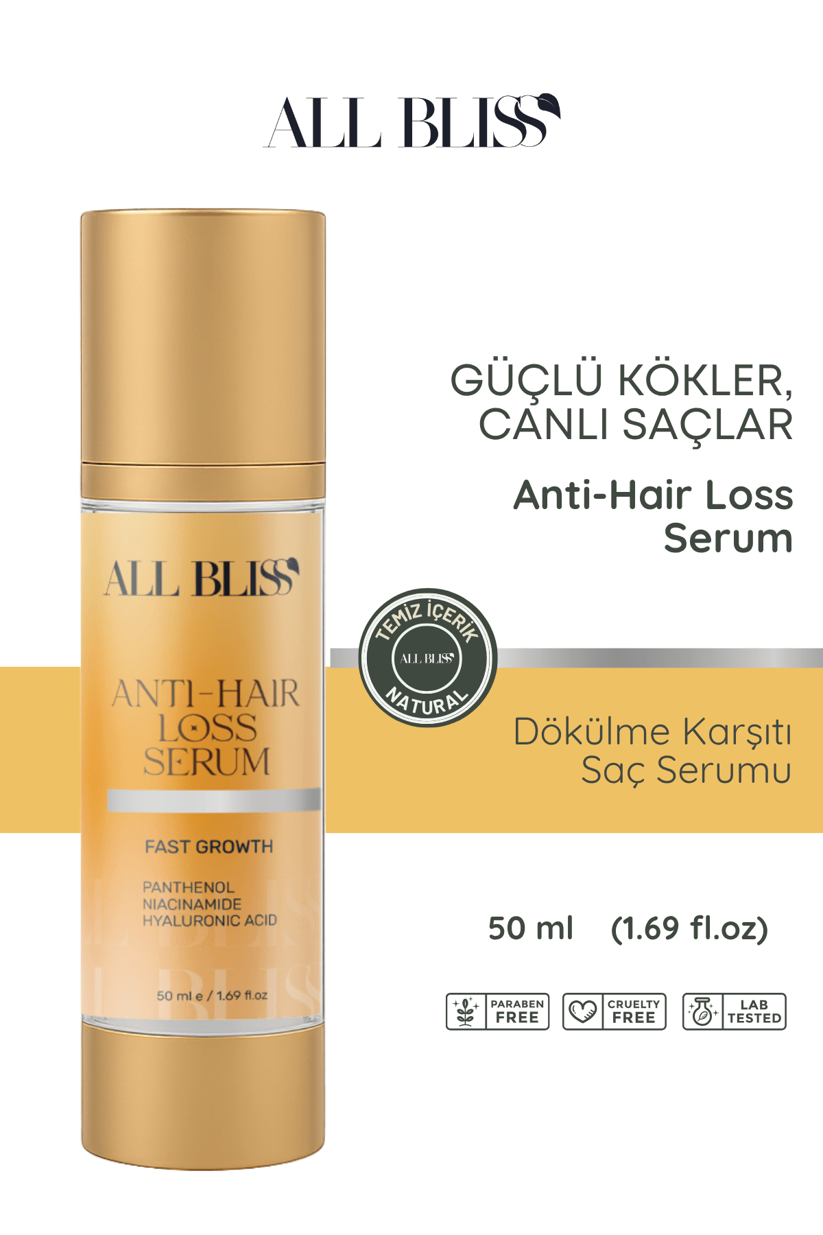 Gül Özlü Saç Bakım Yağı 50 ml – Argan, Hindistan Cevizi, Badem ve Keratin İçerikli – Kırık Onarıcı, Uzatıcı & Dökülme Karşıtı Yoğun Bakım