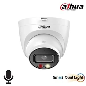 Dahua IPC-HDW1249T-S-IL 2MP 2.8mm Smart Dual Light H265+ PoE Dome IP Kamera(Sesli)(30Mt)
