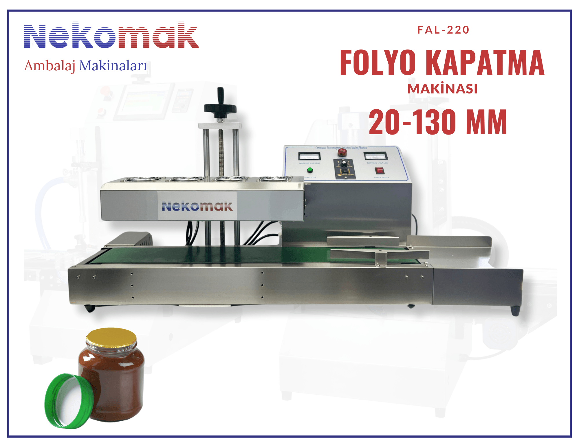 FAL-220 İNDÜKSİYON FOLYO KAPATMA MAKİNASI 