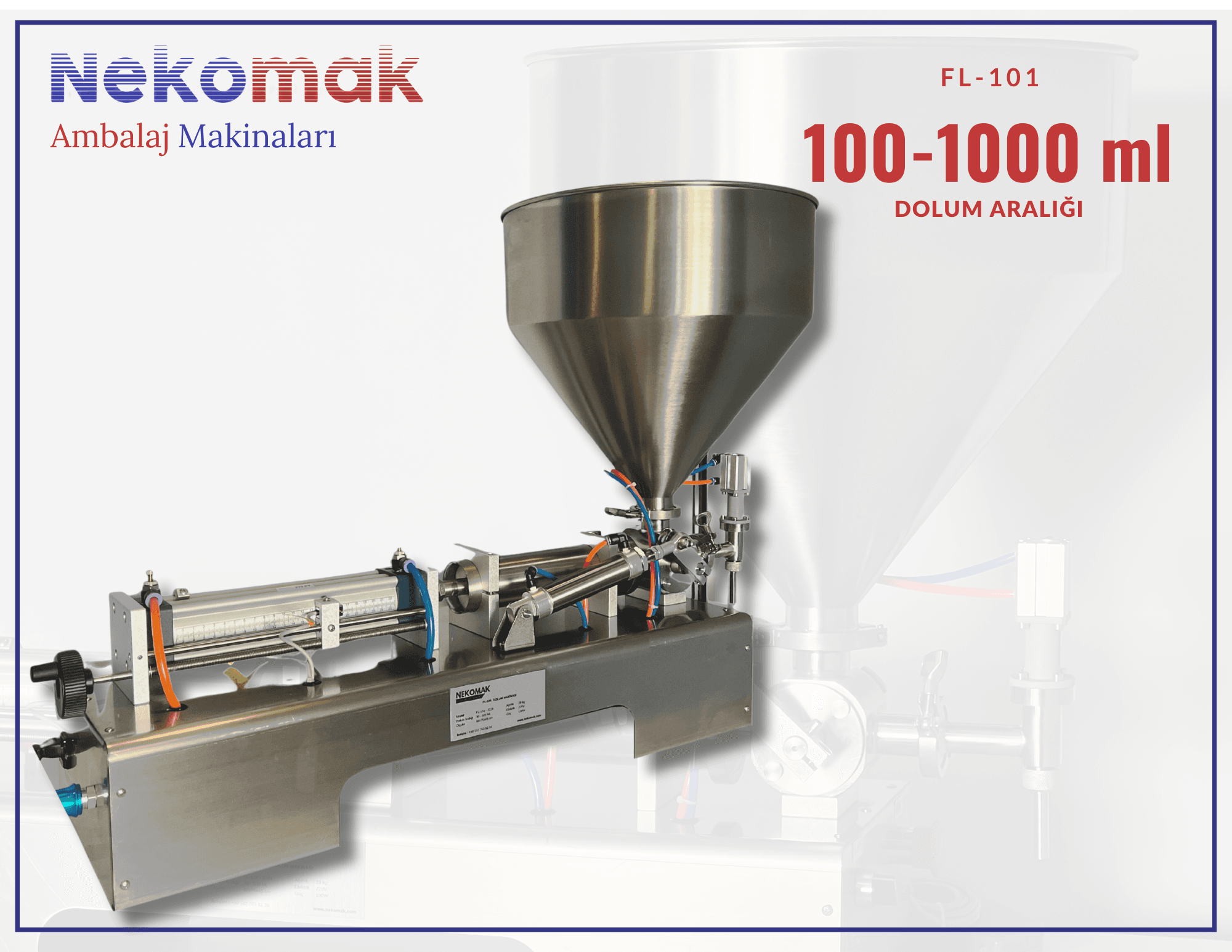 FL-101 YOĞUN ÜRÜN DOLUM MAKİNASI ( 100-1000 ML )