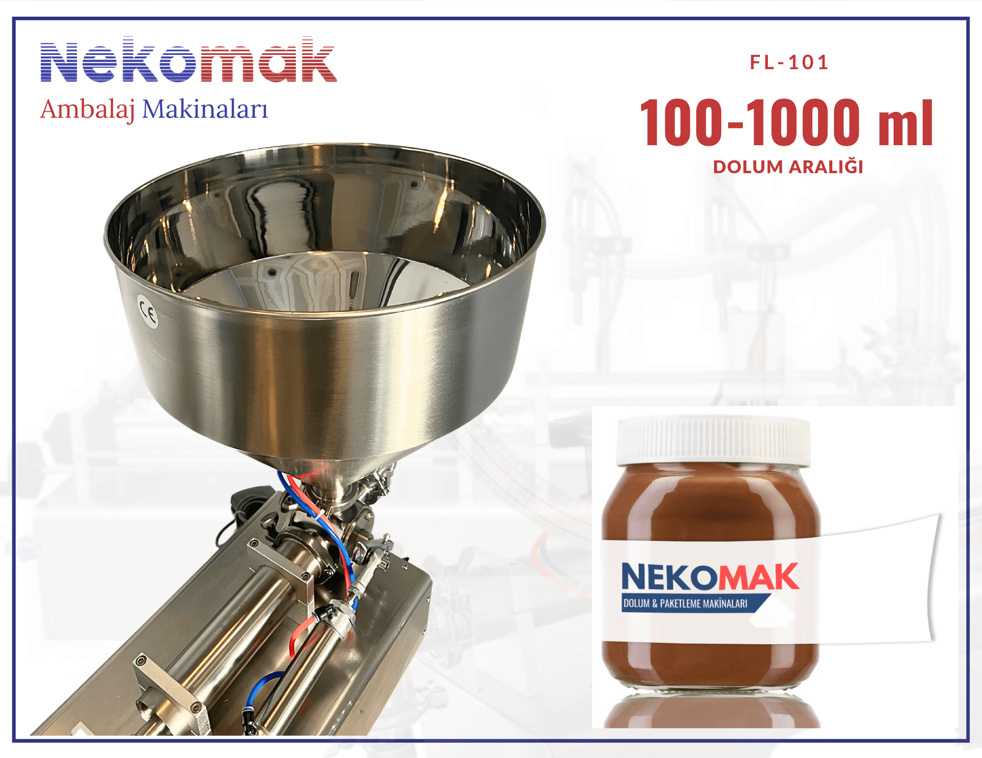 FL-101 YOĞUN ÜRÜN DOLUM MAKİNASI ( 100-1000 ML )