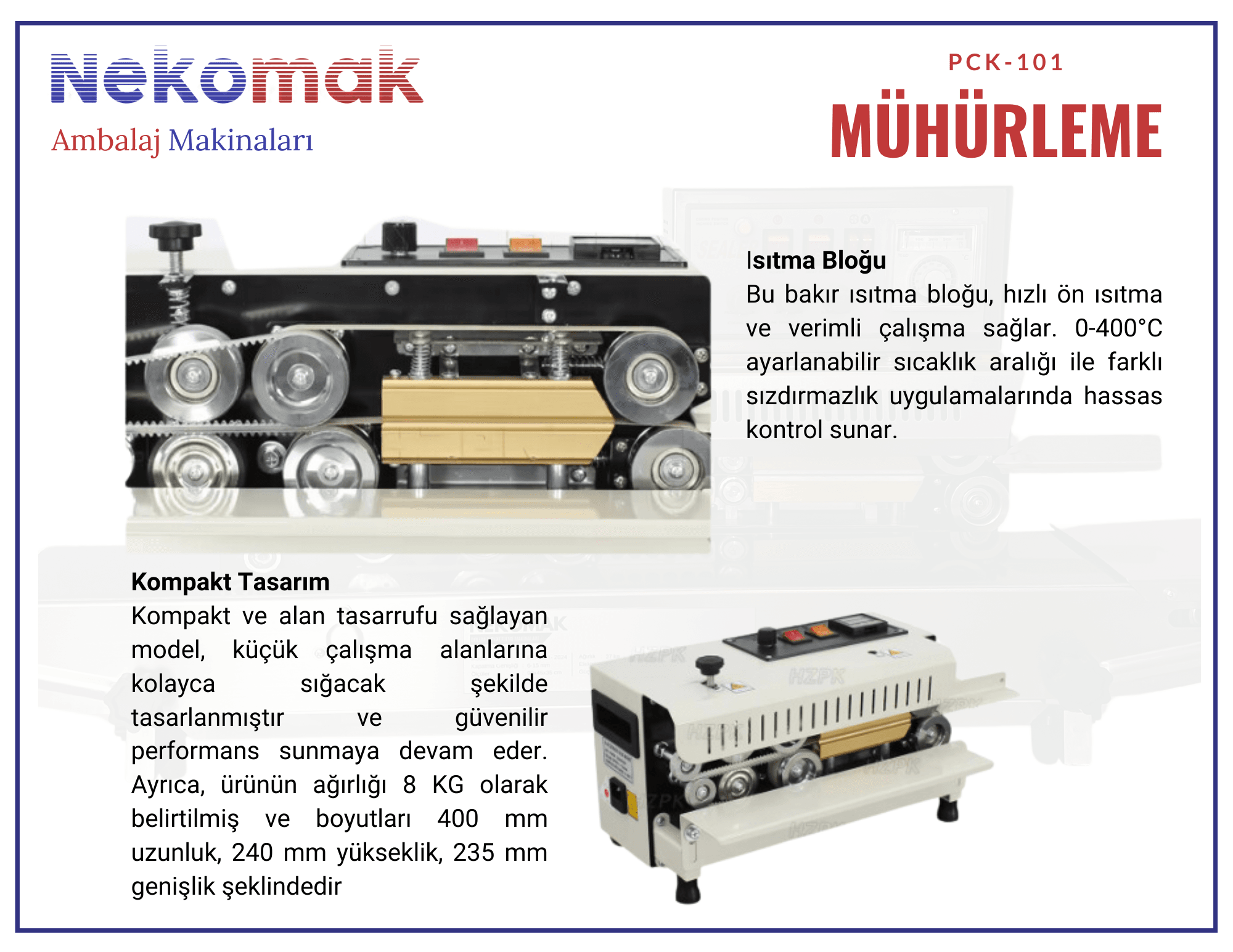 PCK-101 POŞET MÜHÜRLEME MAKİNASI