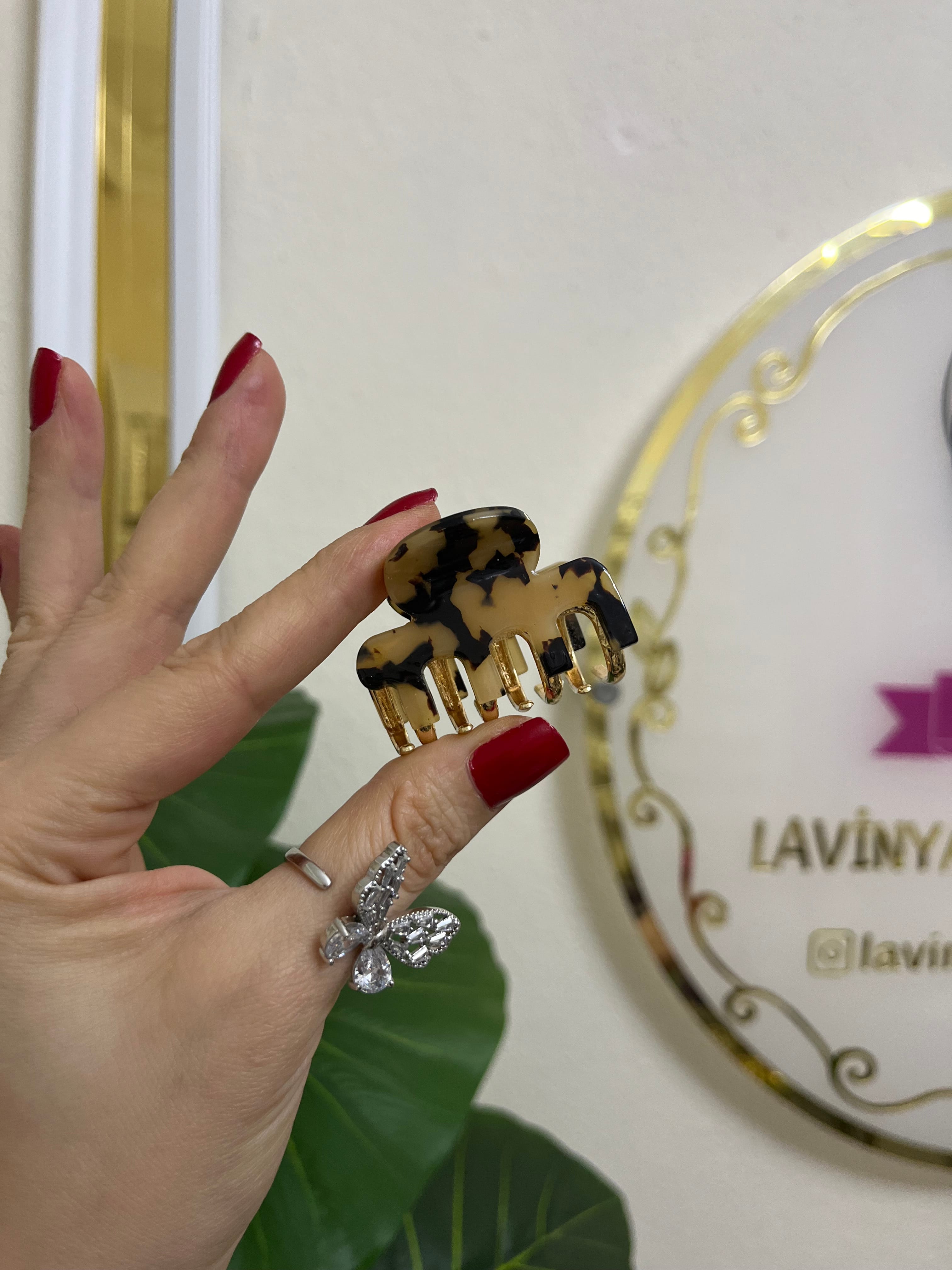 Premium leopar metal toka-LAVİNYA