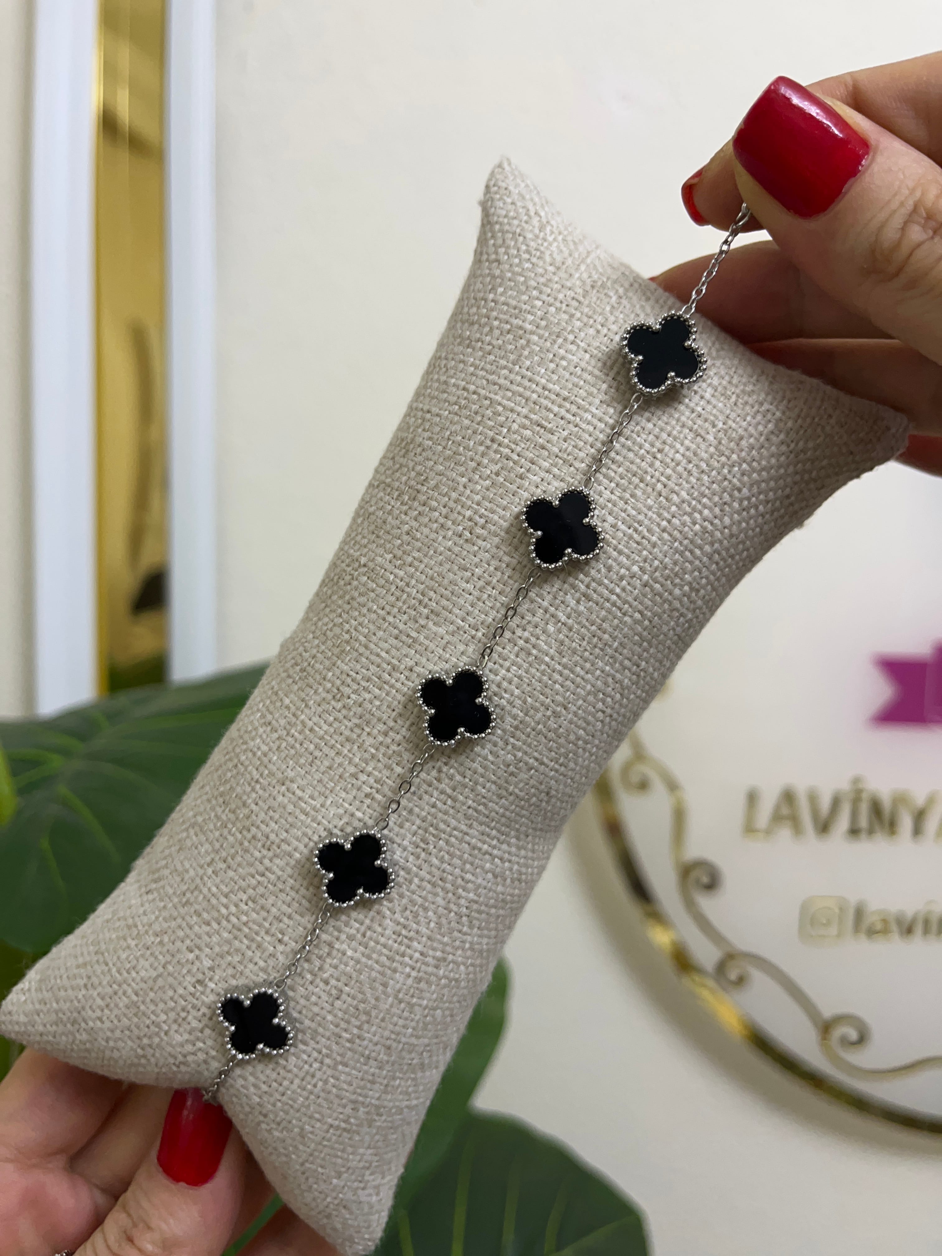 Yonca silver bileklik-LAVİNYA