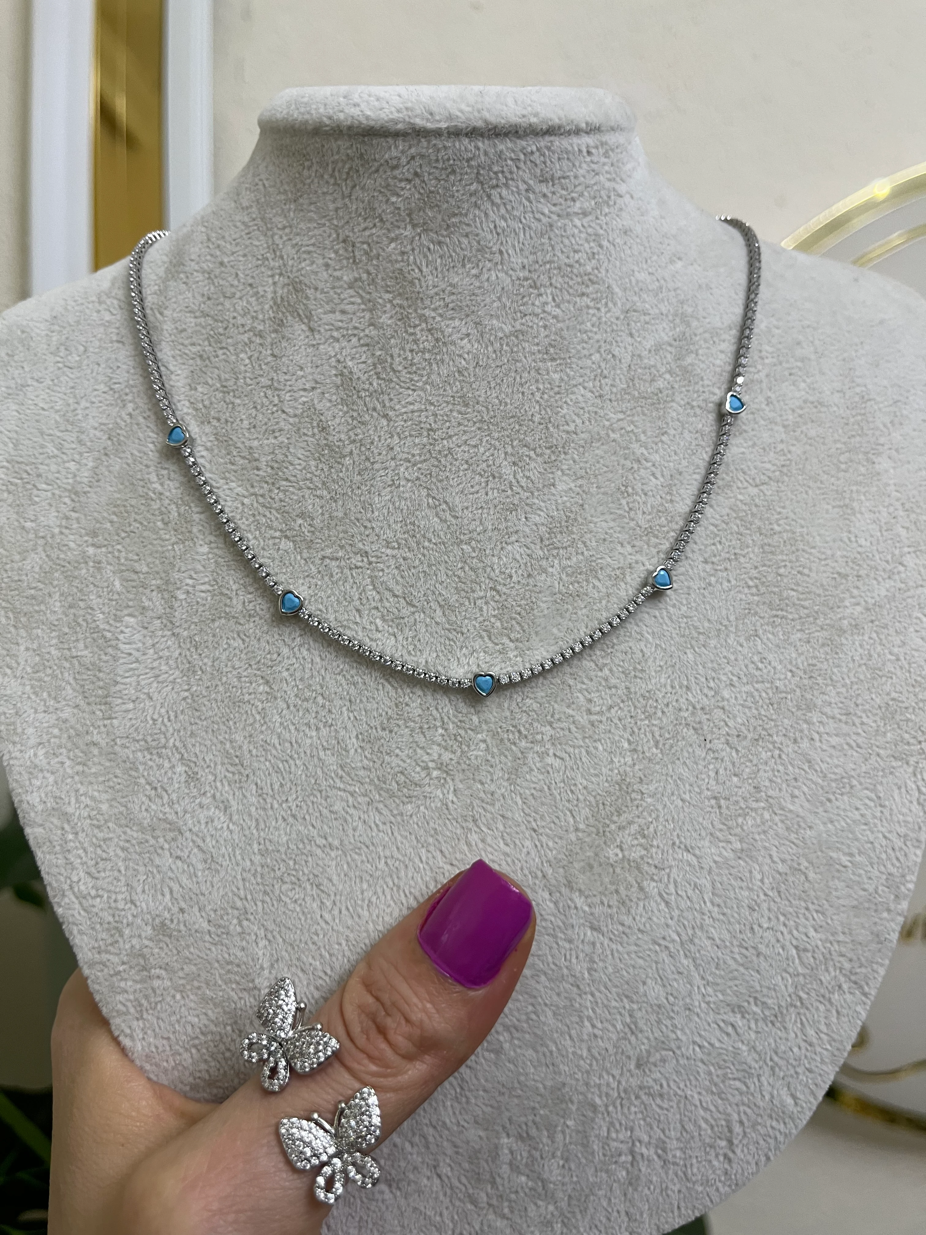 Charmlı suyolu kolye-LAVİNYA