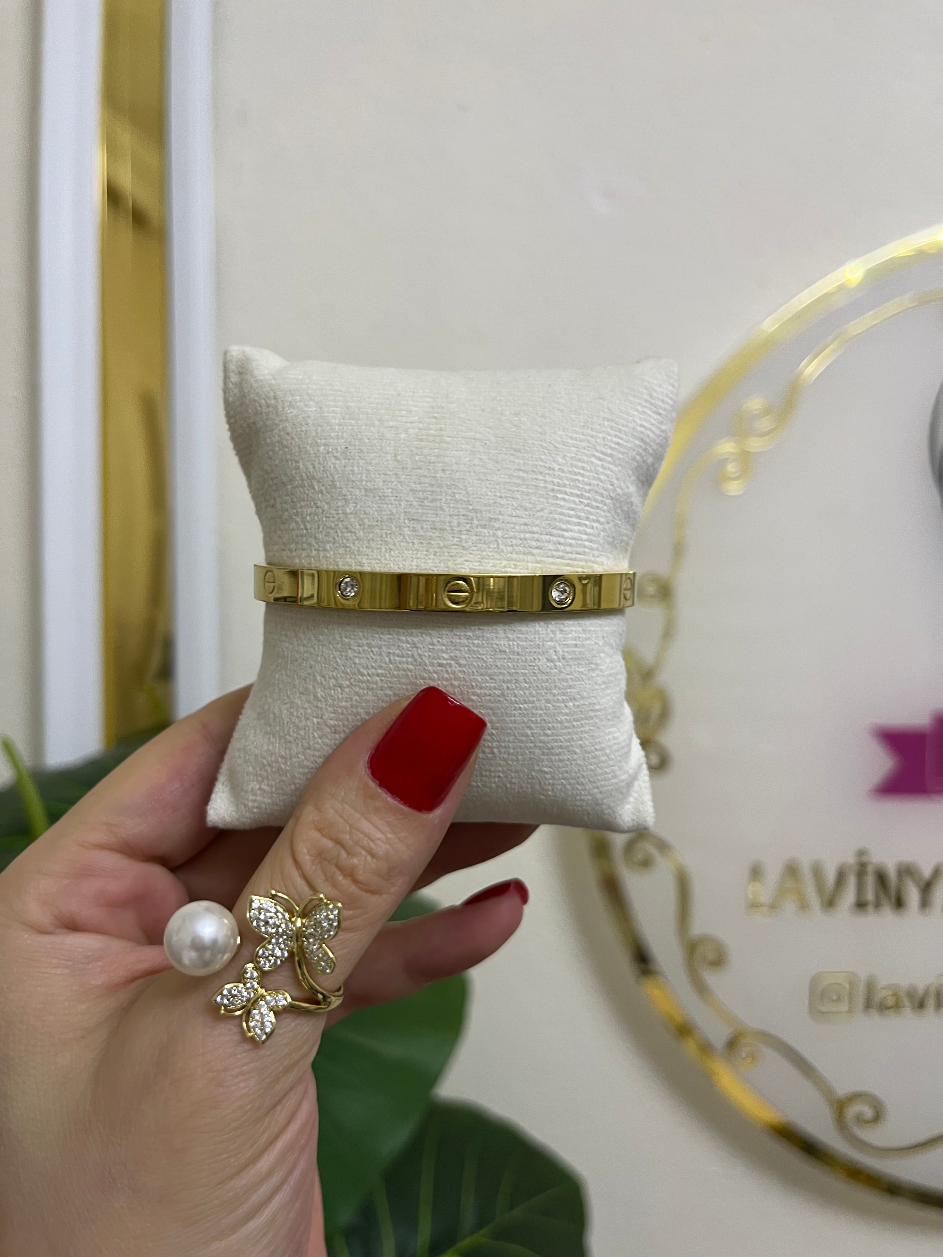 Cartier gold çelik kelepçe-LAVİNYA