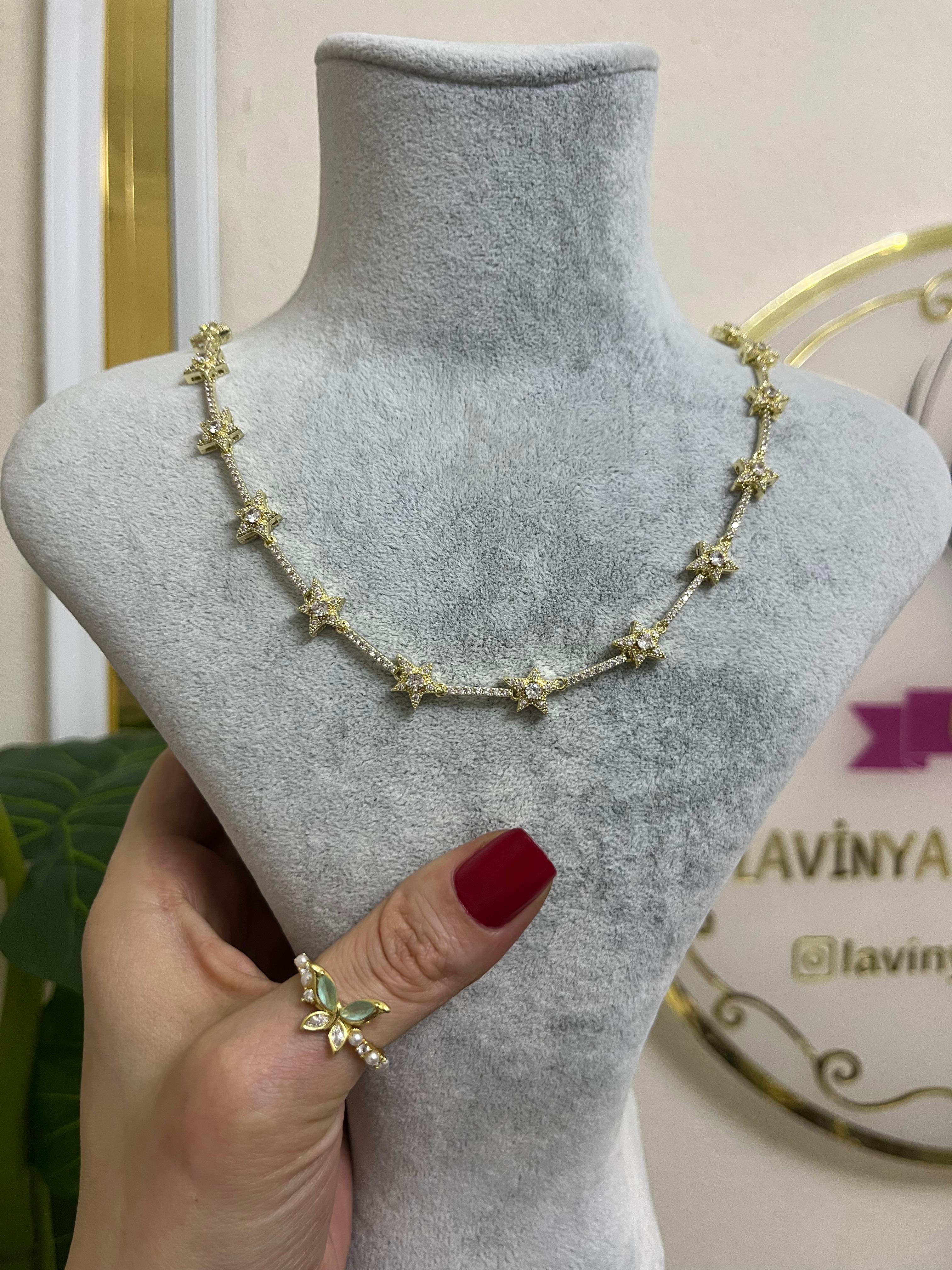 14k xuping yıldız kolye-LAVİNYA