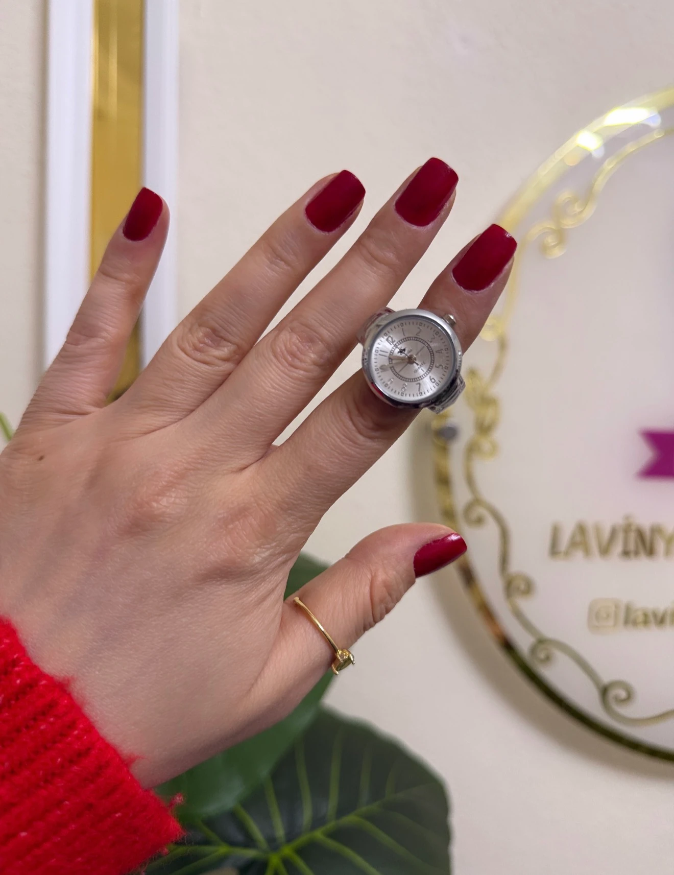 Yaylı çelik silver yüzük saat-LAVİNYA