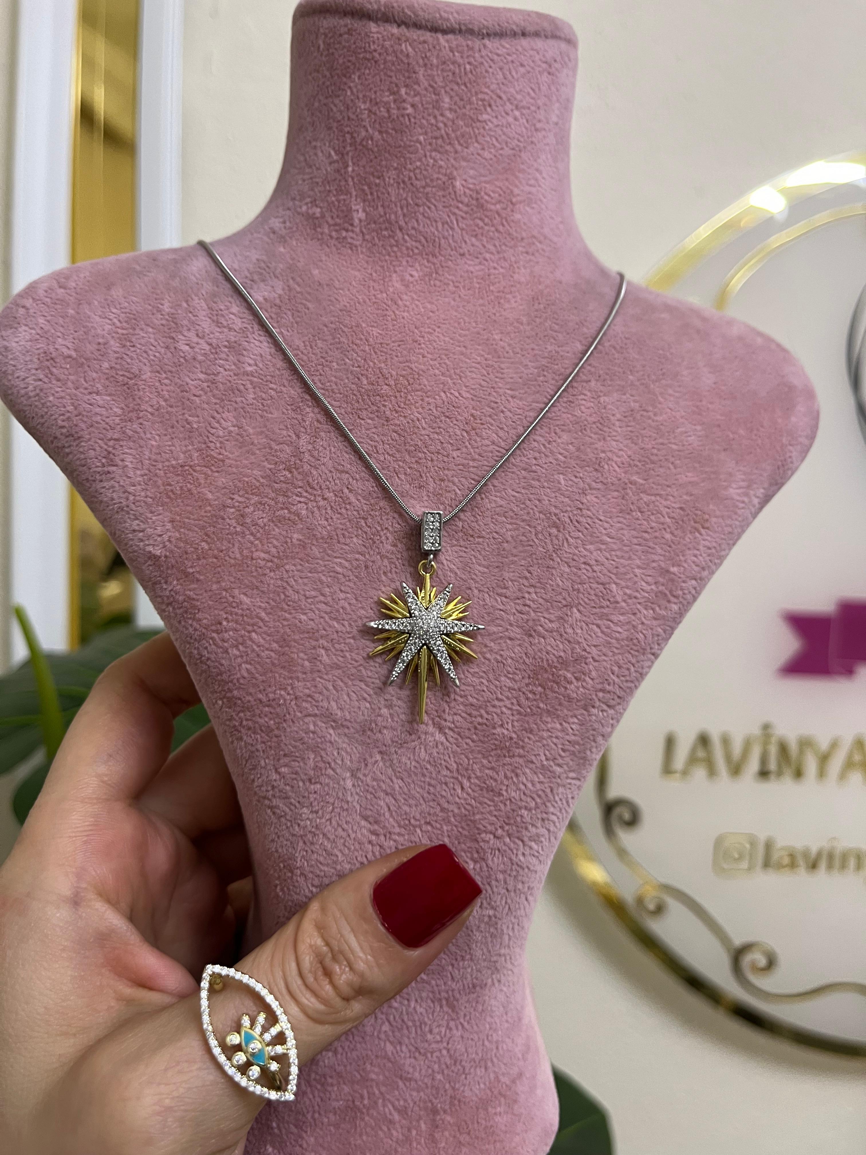 Kutup yıldızı çelik kolye-LAVİNYA