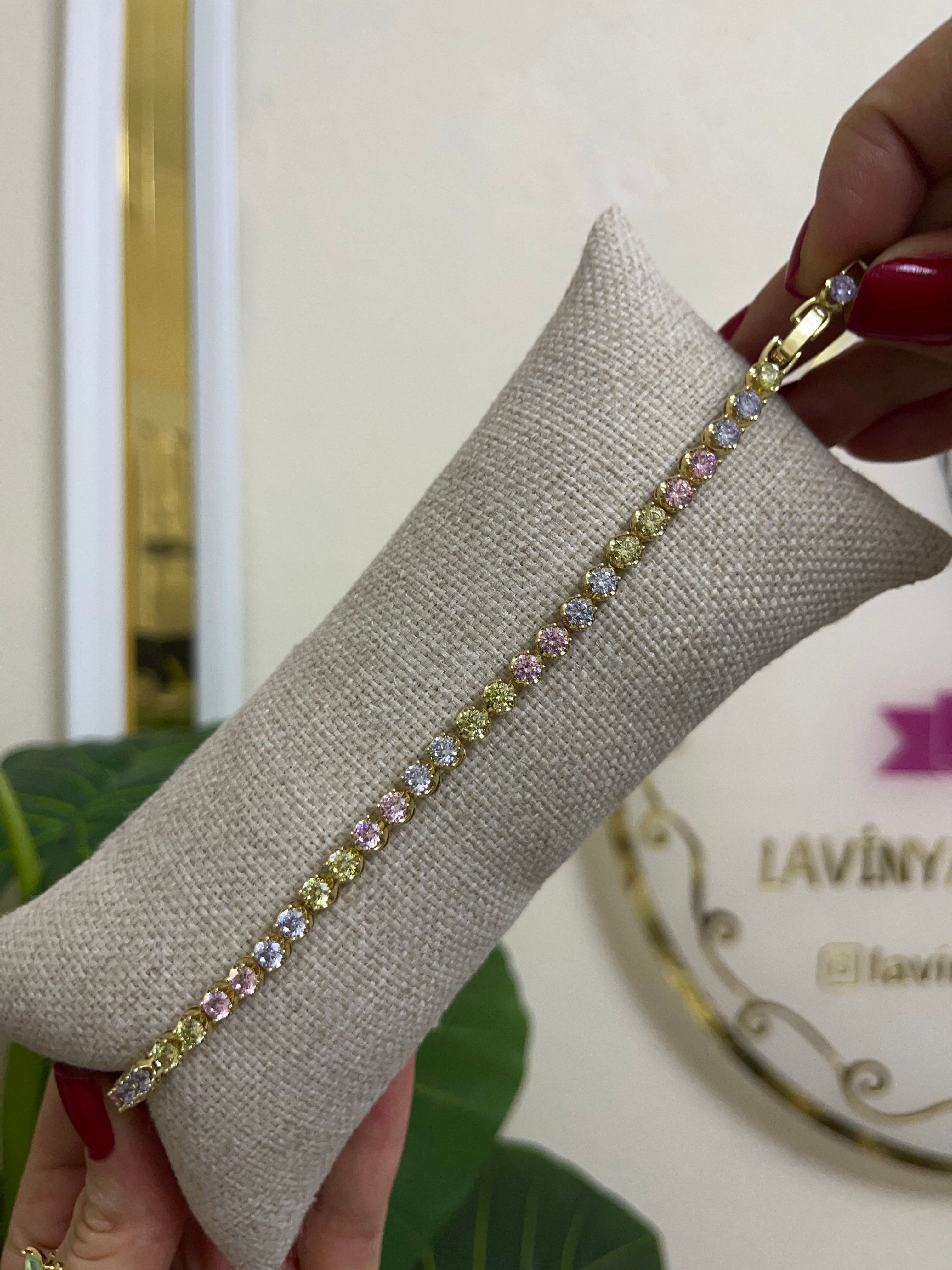 14k xuping renkli taşlı bileklik-LAVİNYA