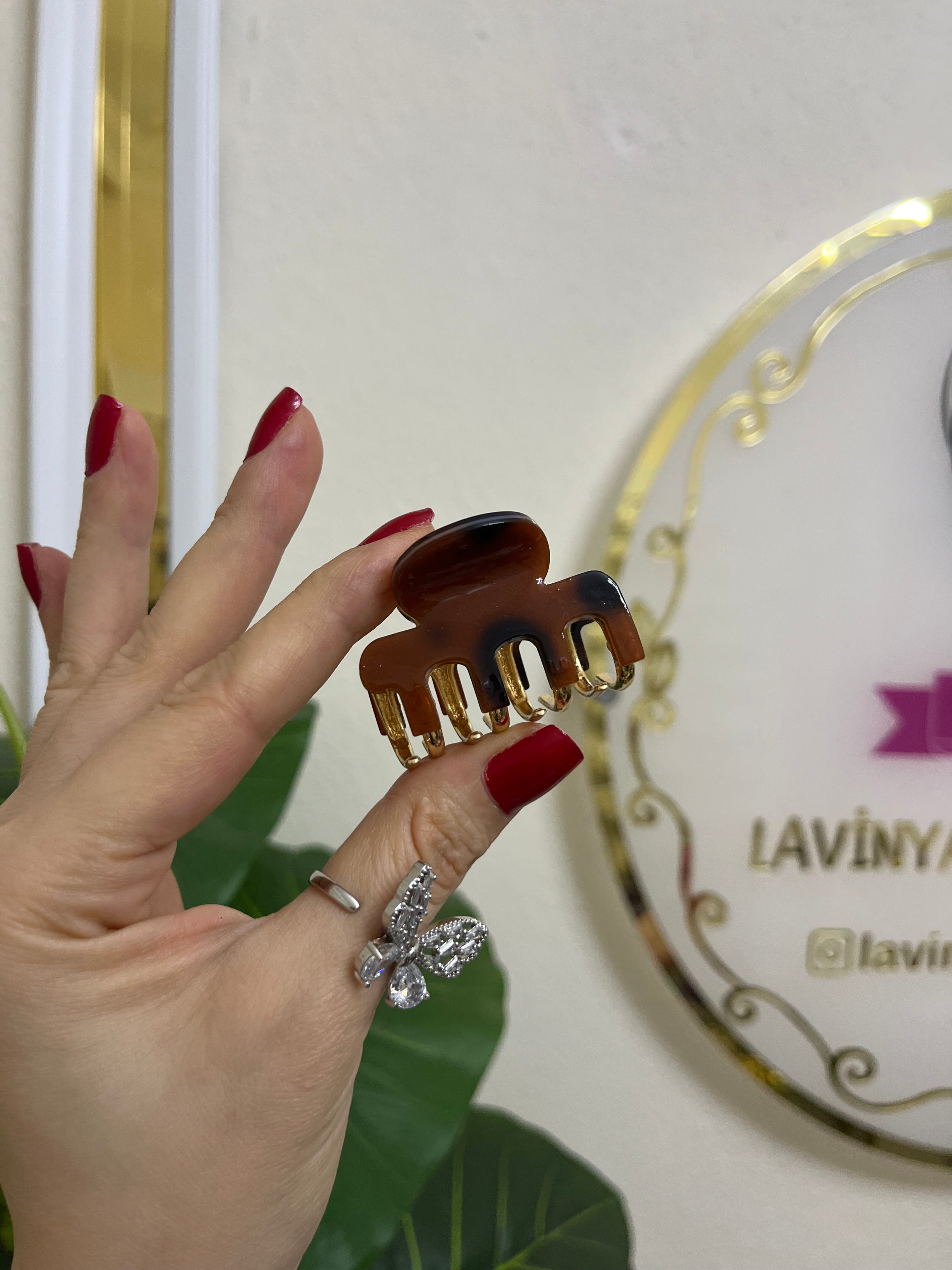 Premium leopar metal toka-LAVİNYA