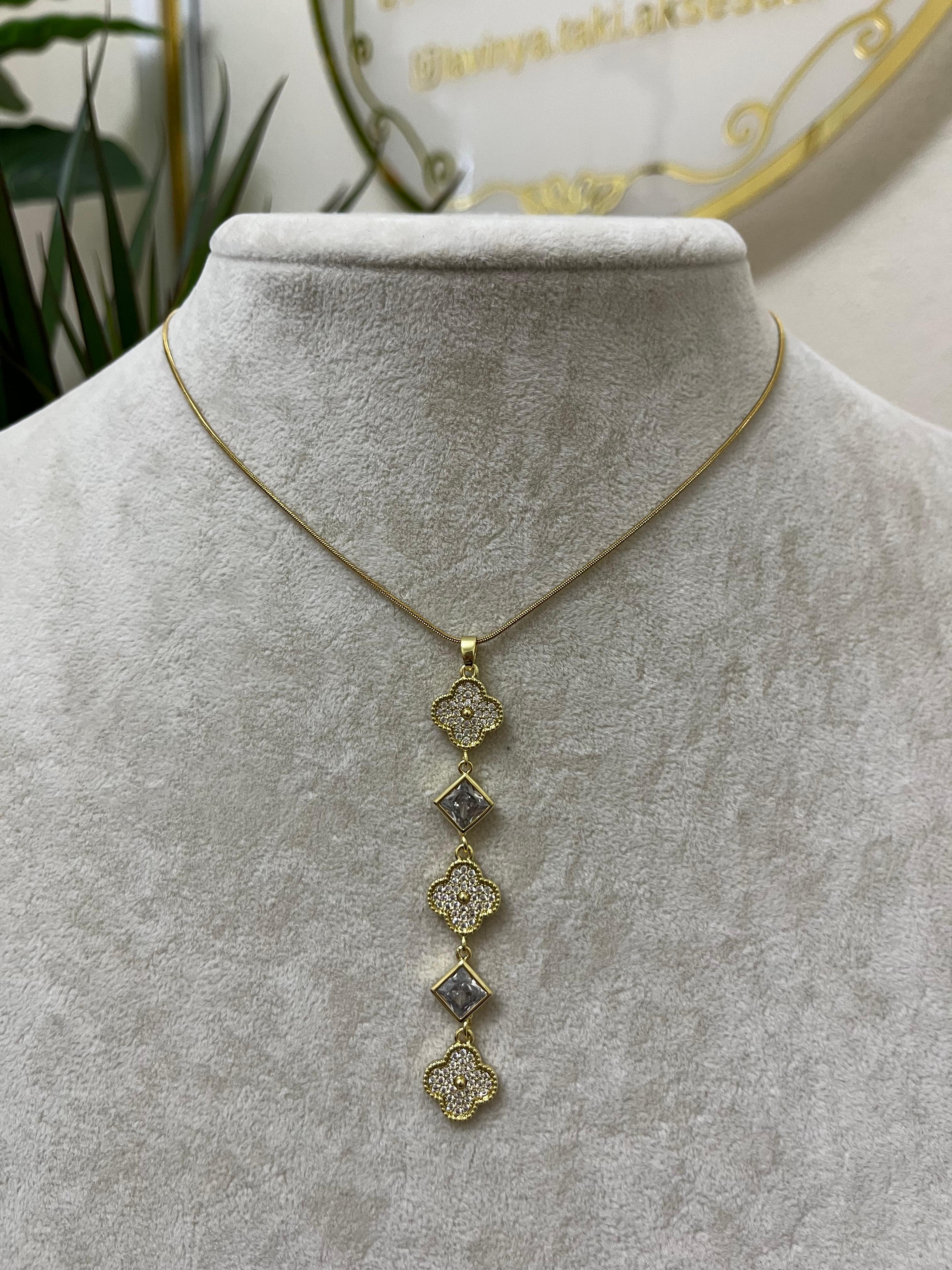 14k özel seri Y kolye-LAVİNYA