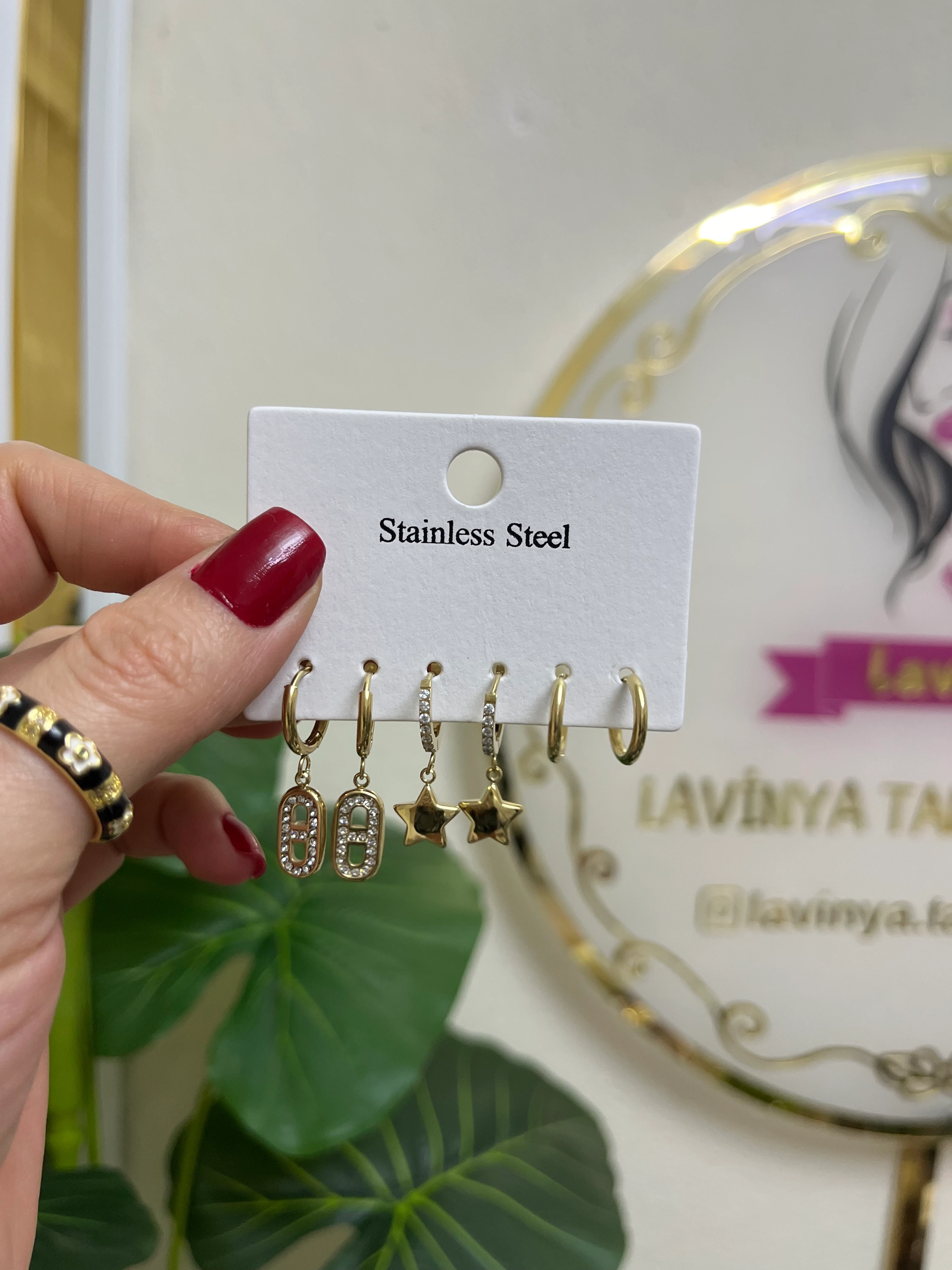 Çoklu set çelik küpe-LAVİNYA