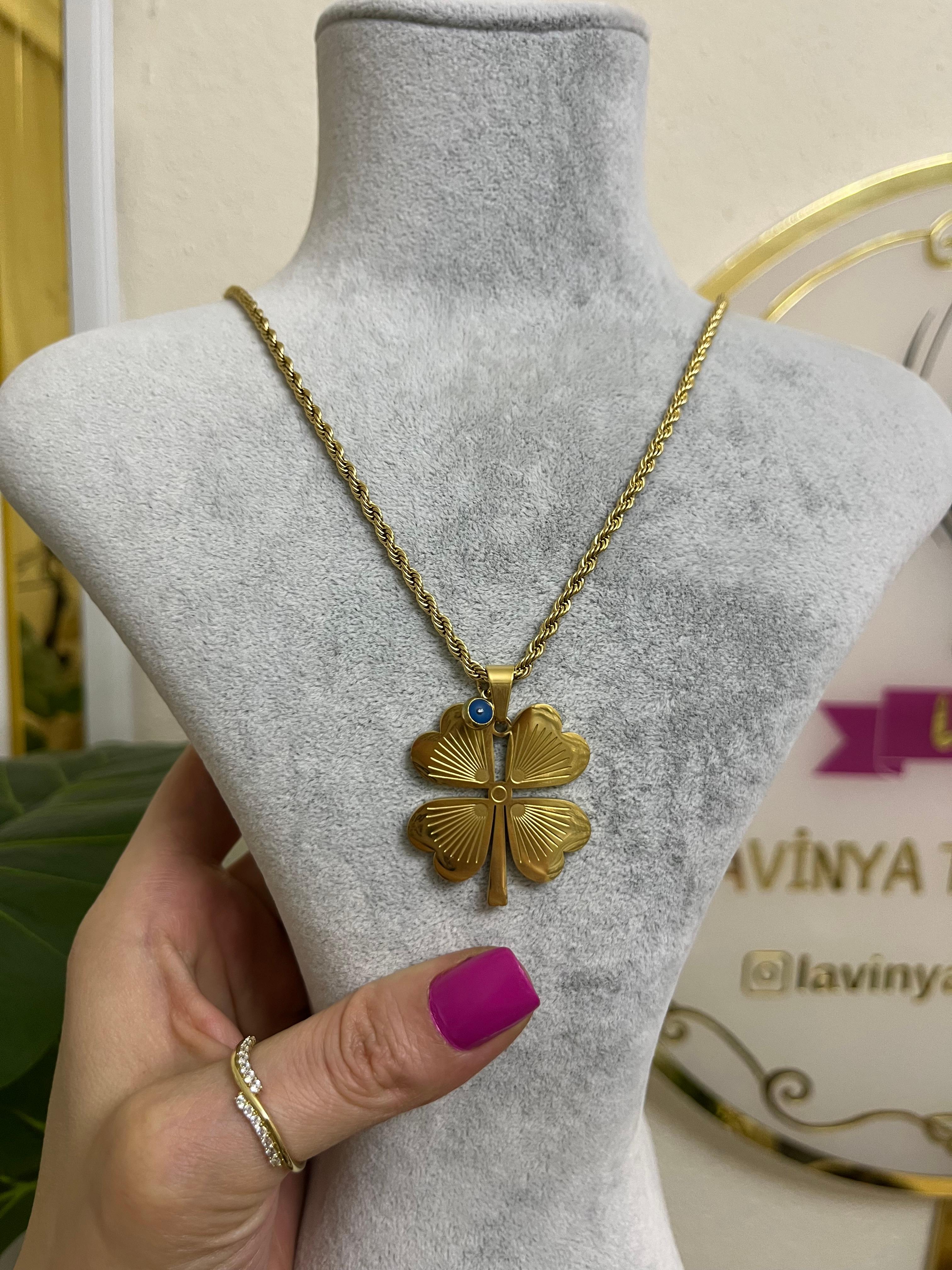 Yonca 60cm çelik kolye-LAVİNYA