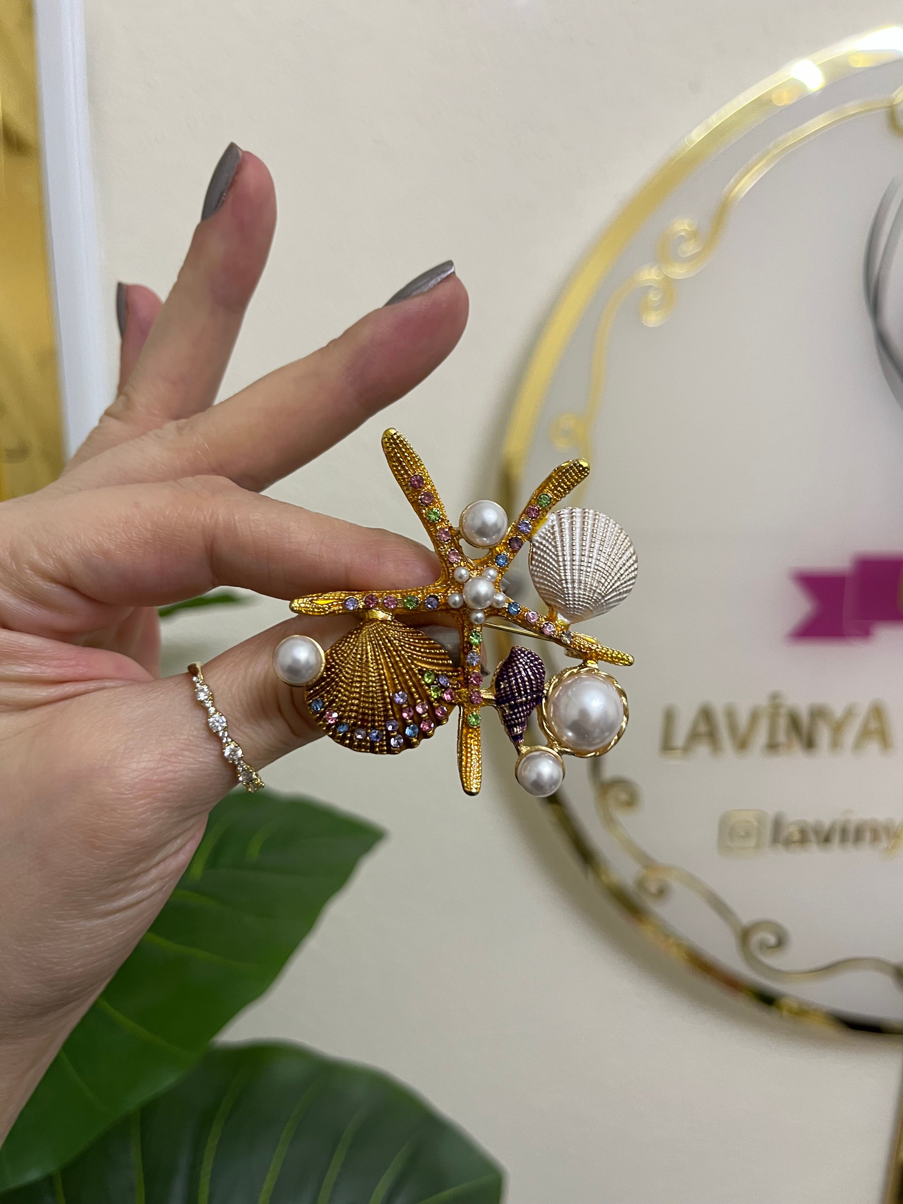 Deniz yıldızı aranjman broş-LAVİNYA