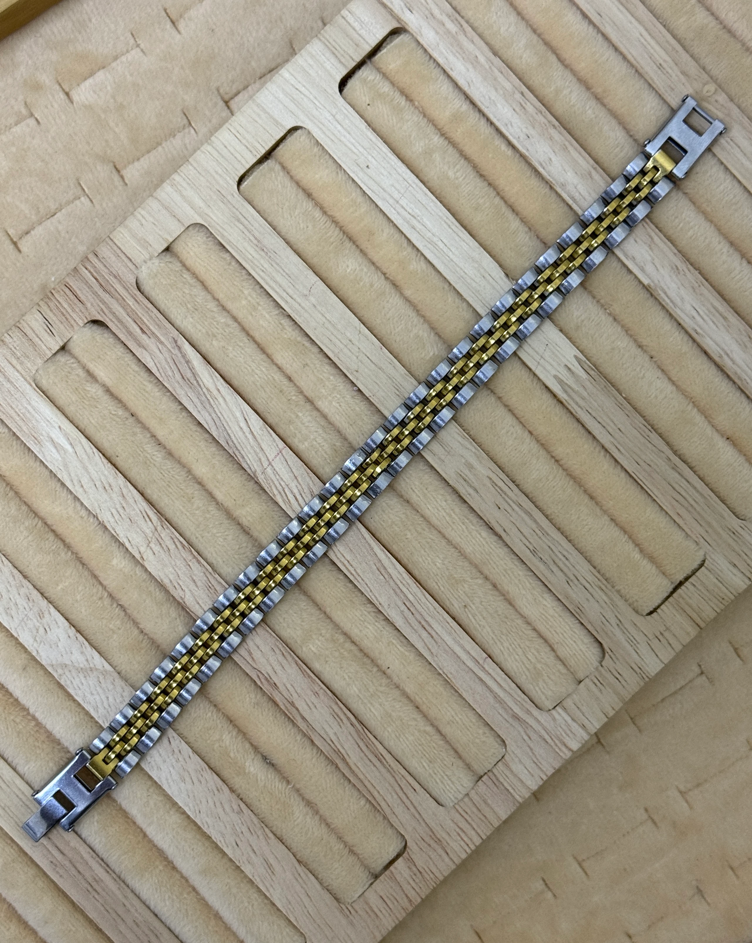 Çift renk çelik örgü bileklik-LAVİNYA