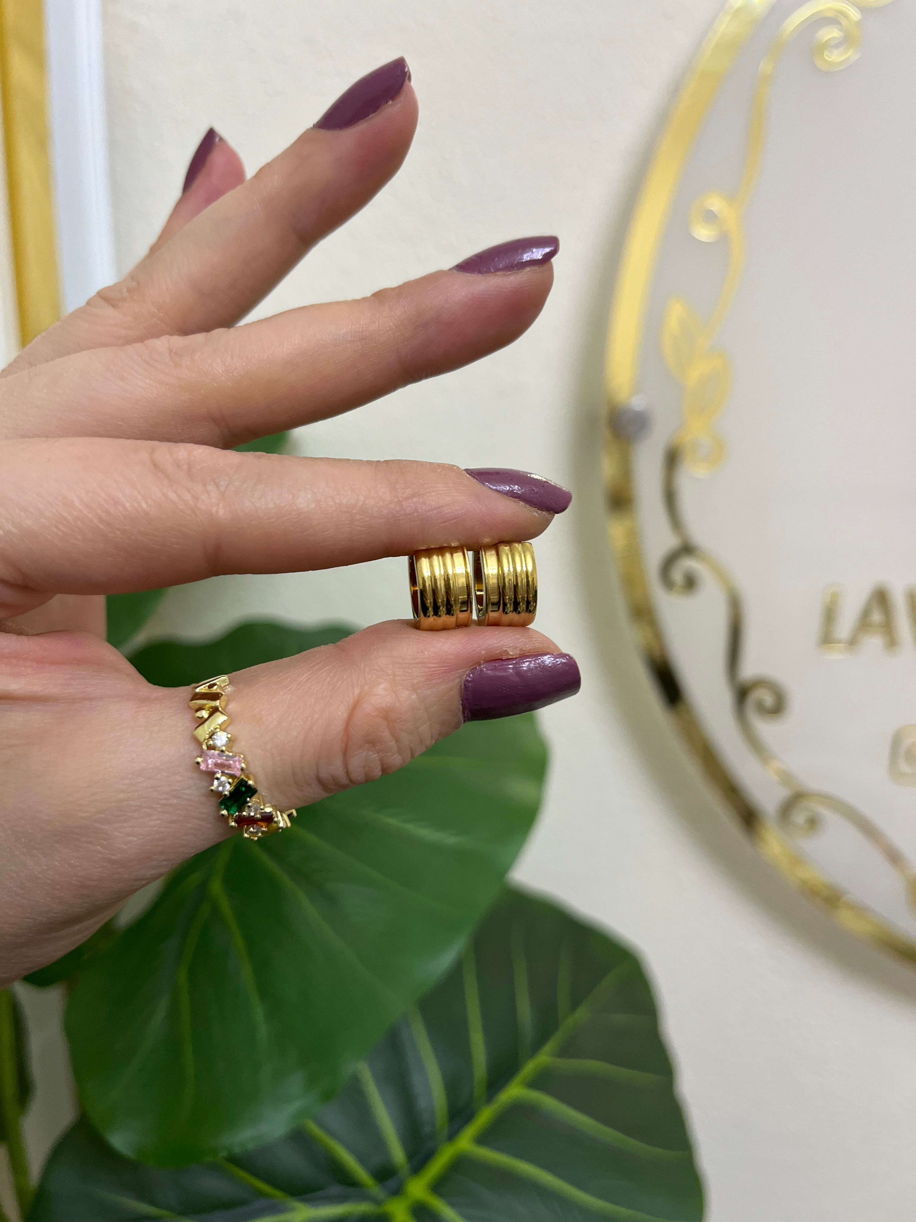 Gold çelik halka küpe-LAVİNYA