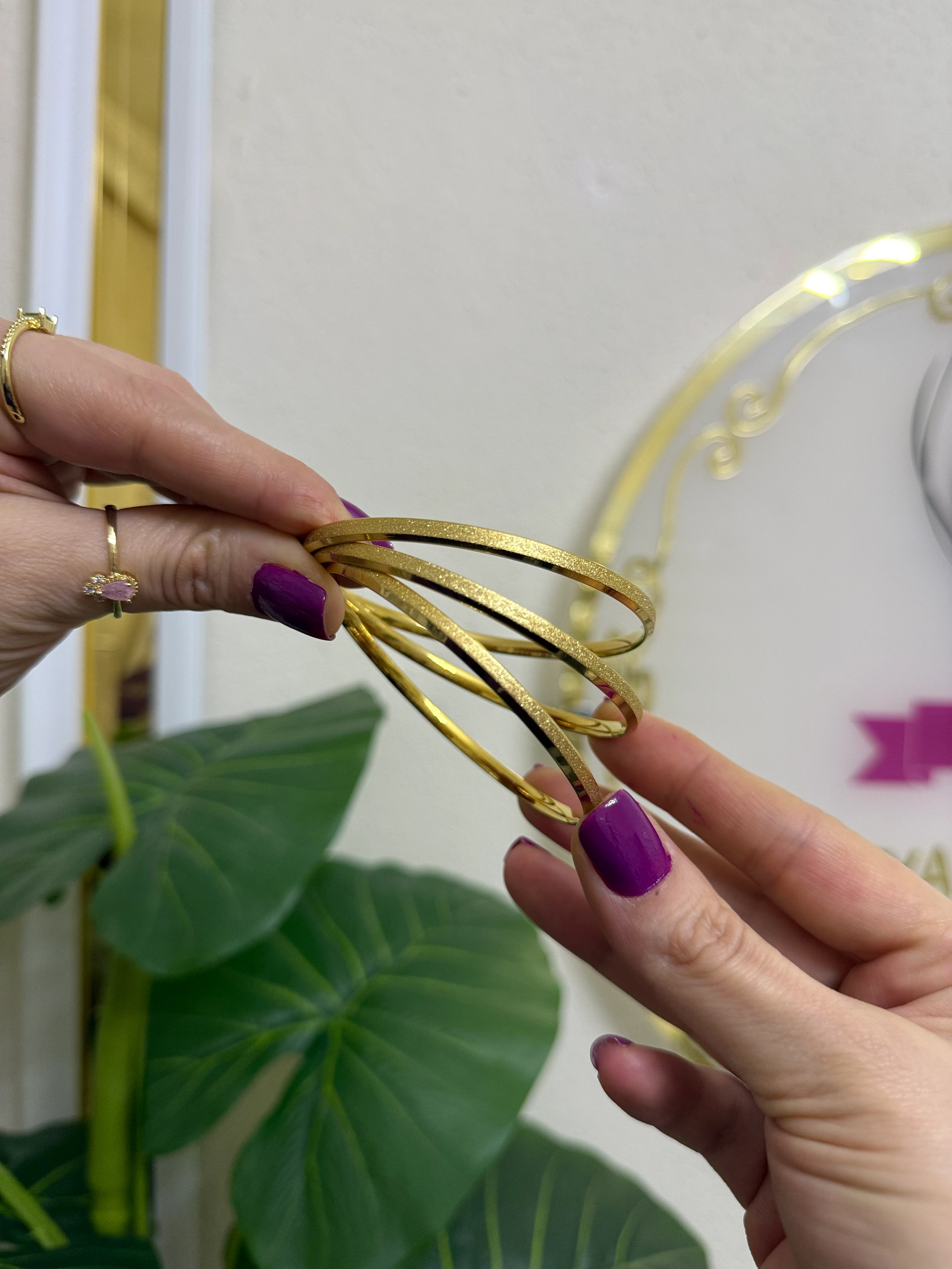 Kalın simli çelik ajda bilezik 3 adet-LAVİNYA